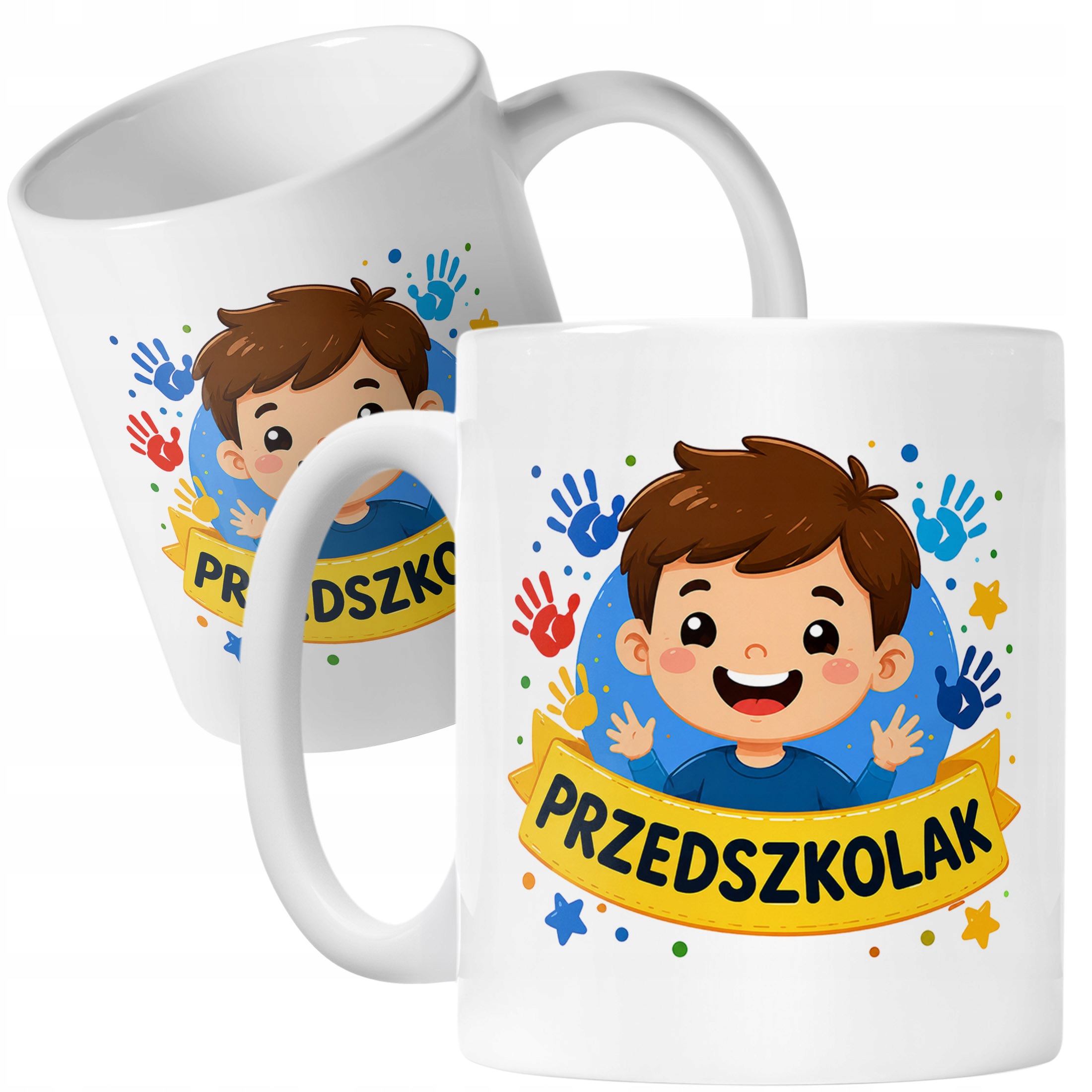 Biały Kubek z nadrukiem Przedszkolak Szkoła Dla Dzieci Prezent