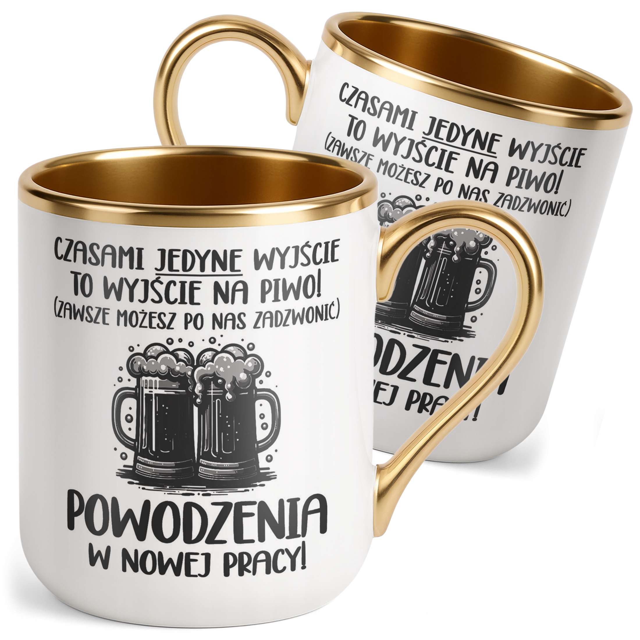 Kubek Premium Złoty Na Pożegnanie Odejście z Pracy Zabawny Prezent