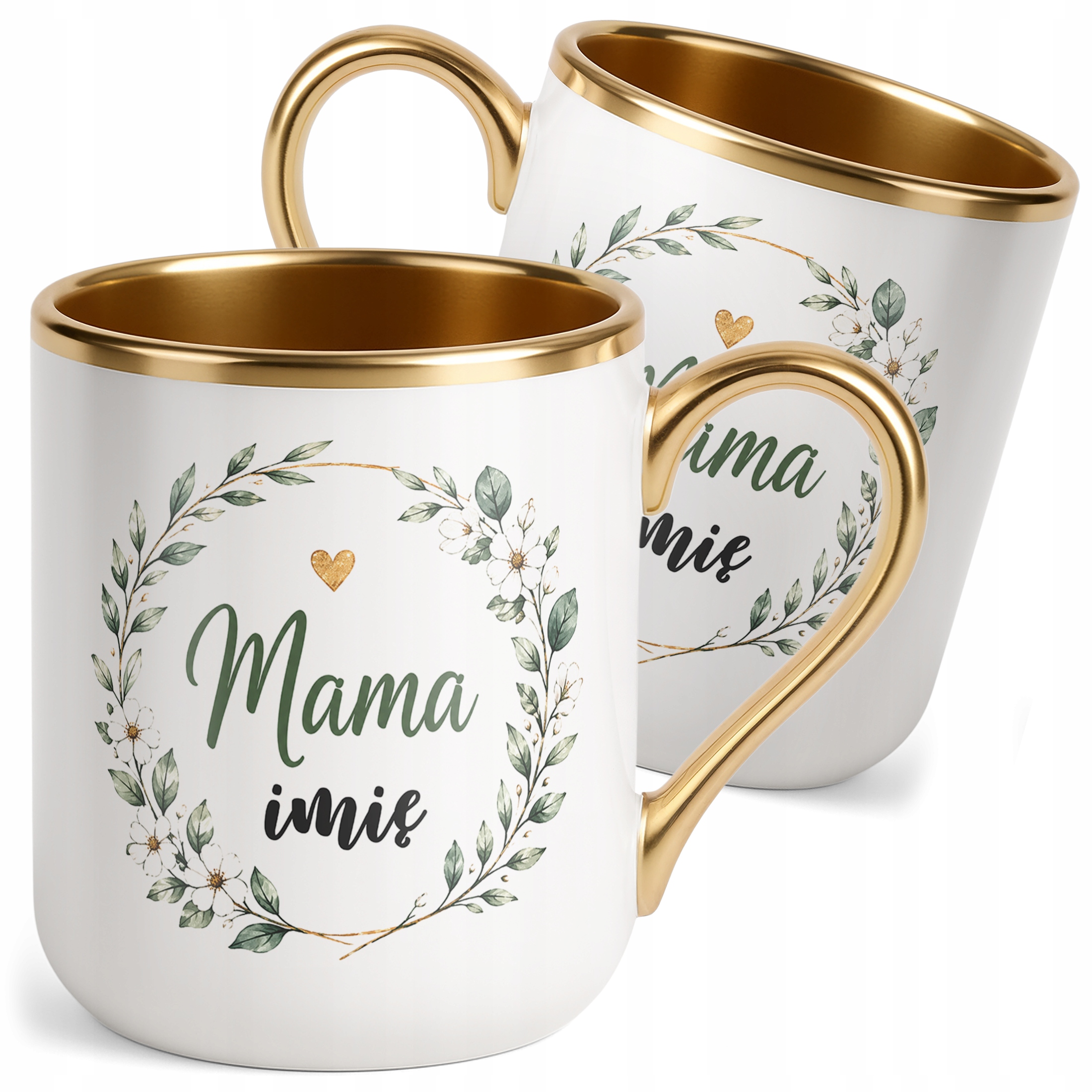 Kubek premium złoty personalizowany dla mamy prezent Dzień Matki