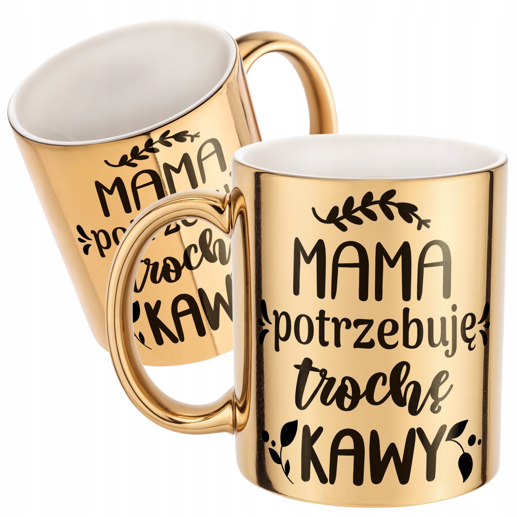 Złoty Kubek ceramiczny Dzień Matki Dla Mamy Mama Potrzebuję Trochę Kawy