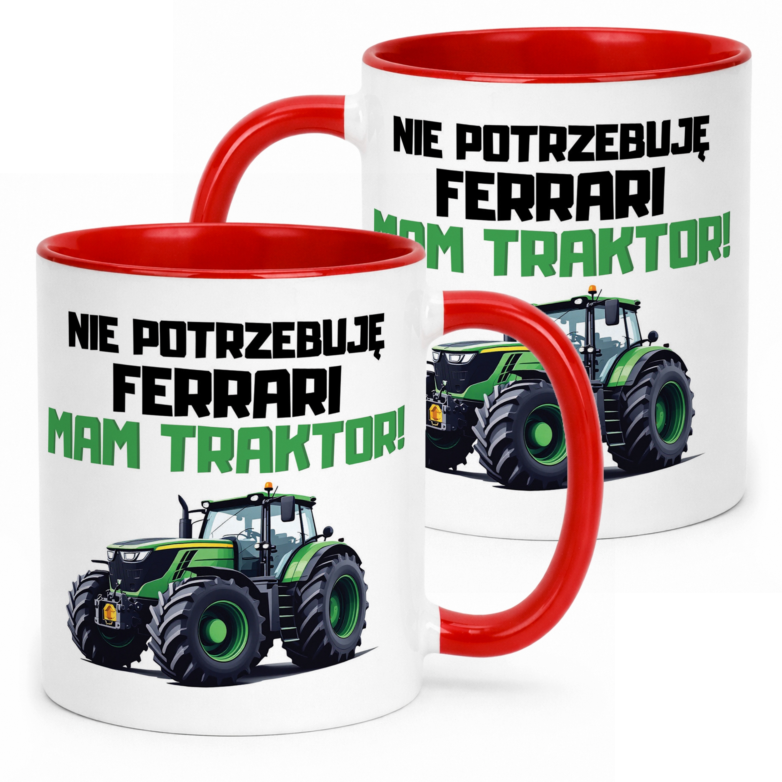 Kubek Czerwony Rolnik Dla Rolnika Traktor Zabawny Prezent Upominek