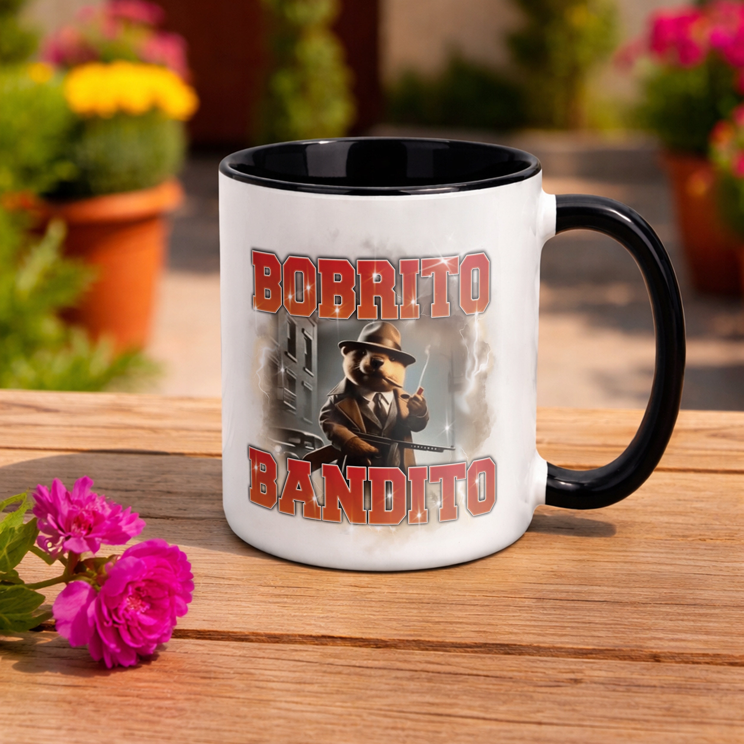 Kubek Czarny BRAINROT Bobrito Bandito Memy Zabawny TikTok Viral