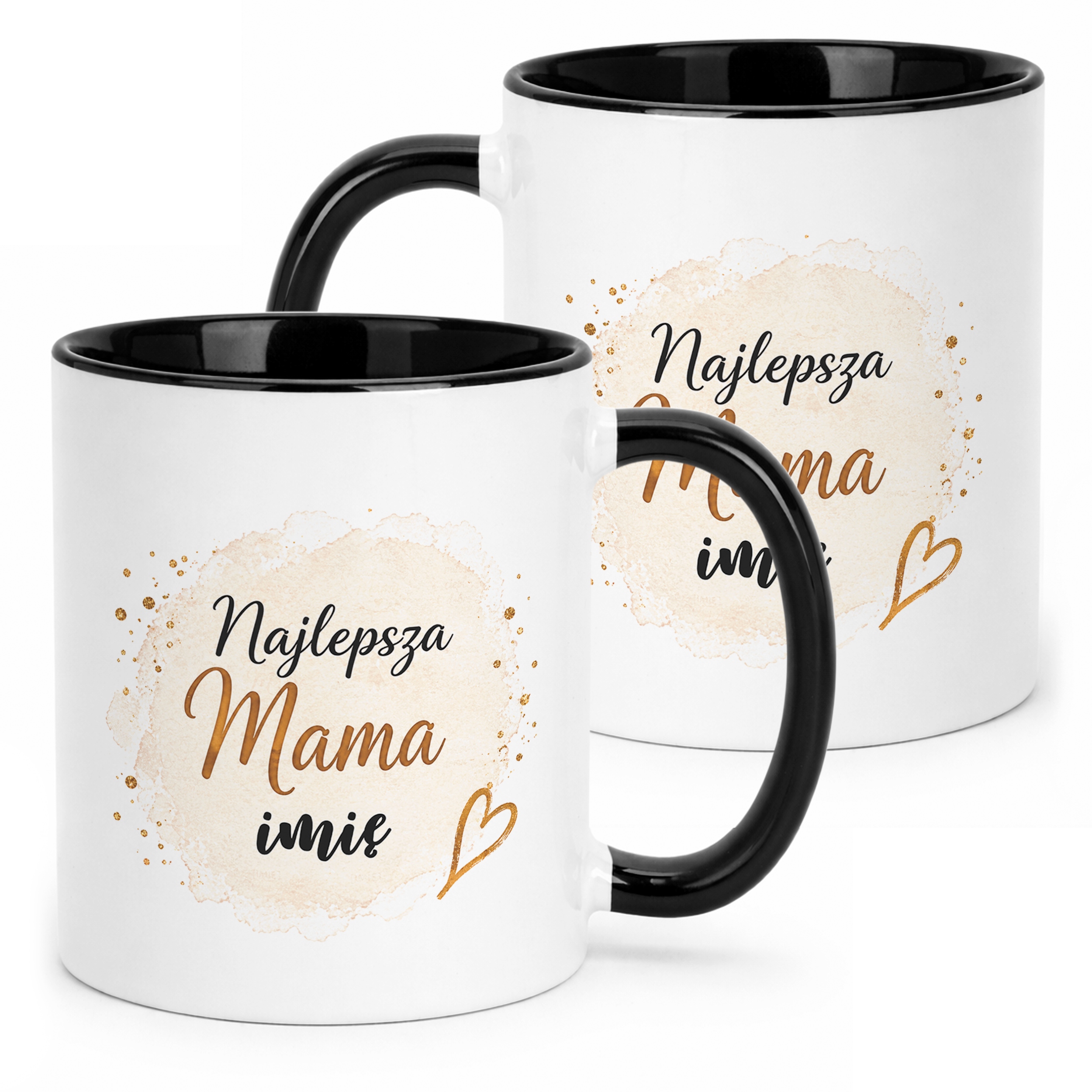 Kubek personalizowany czarny dla mamy na Dzień Matki prezent upominek