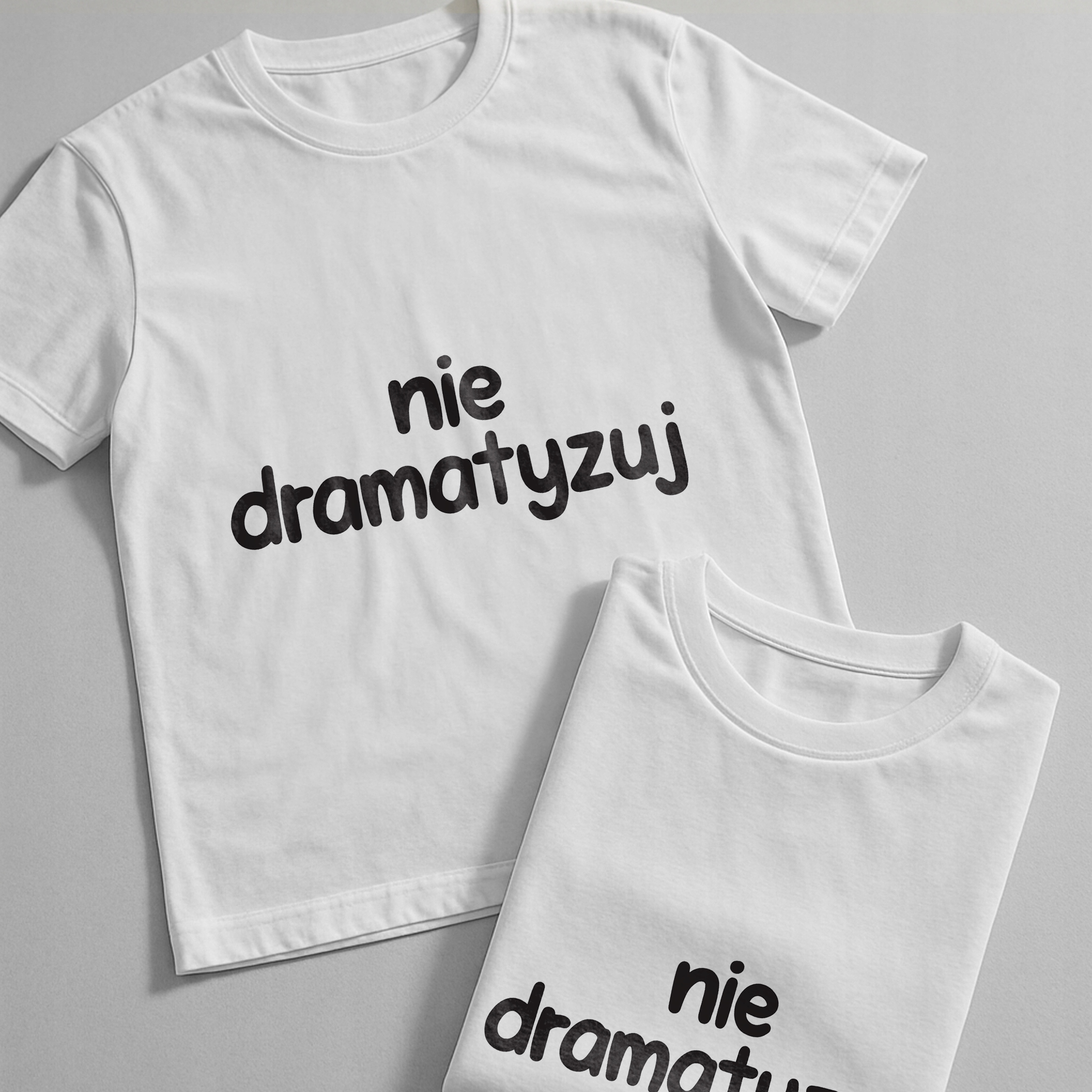 Koszulka biała męska Nie Dramatyzuj Zabawny Prezent r. 3XL