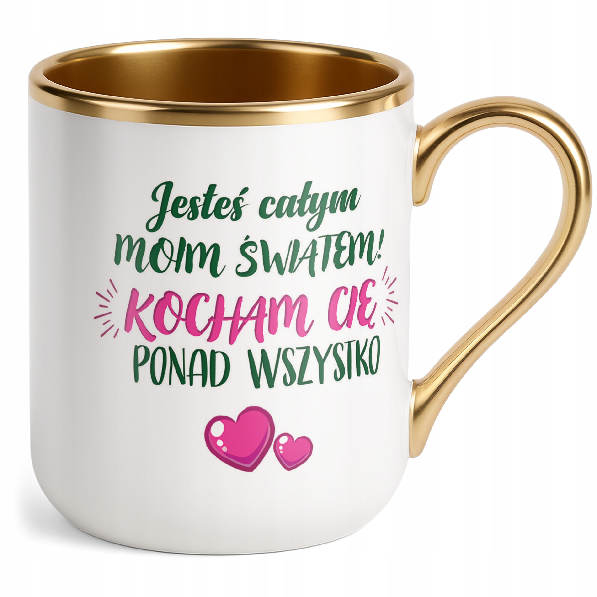 Kubek Premium Złoty Personalizowany Na Walentynki Kocham Cię Prezent