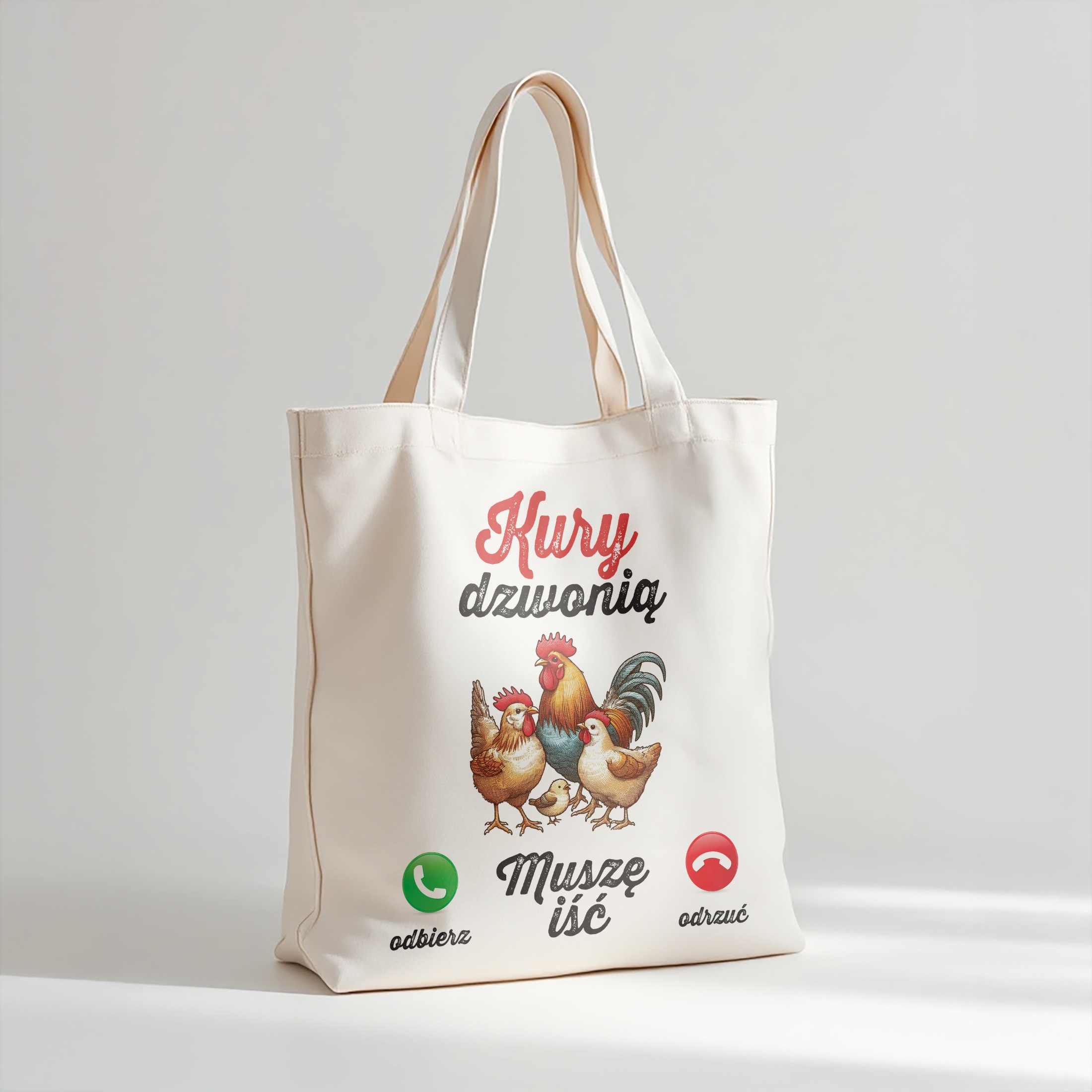 Torba bawełniana premium Kury Dzwonią Zabawny Prezent
