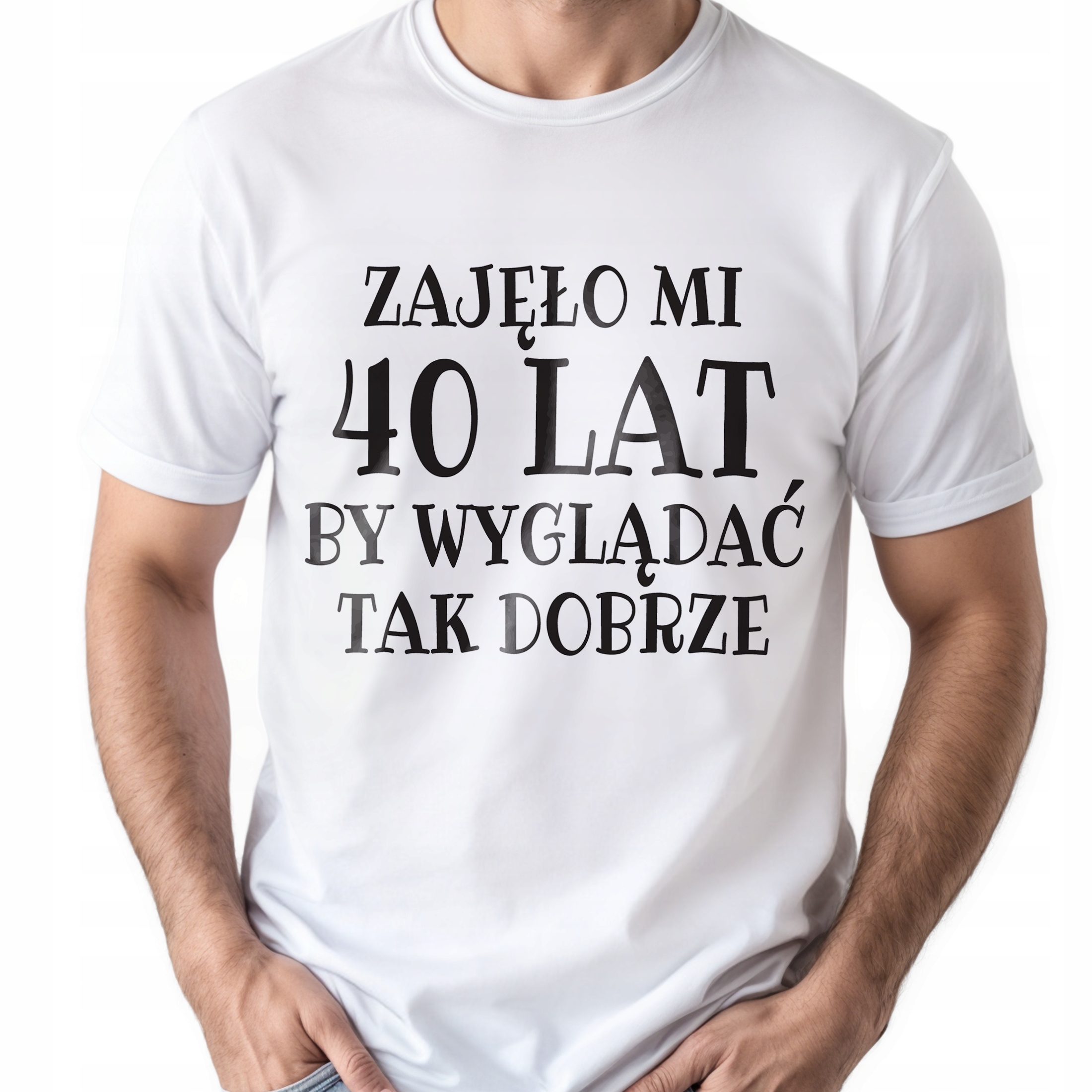 Koszulka biała męska Zajęło Mi 40 Urodziny Prezent Upominek r. 3XL