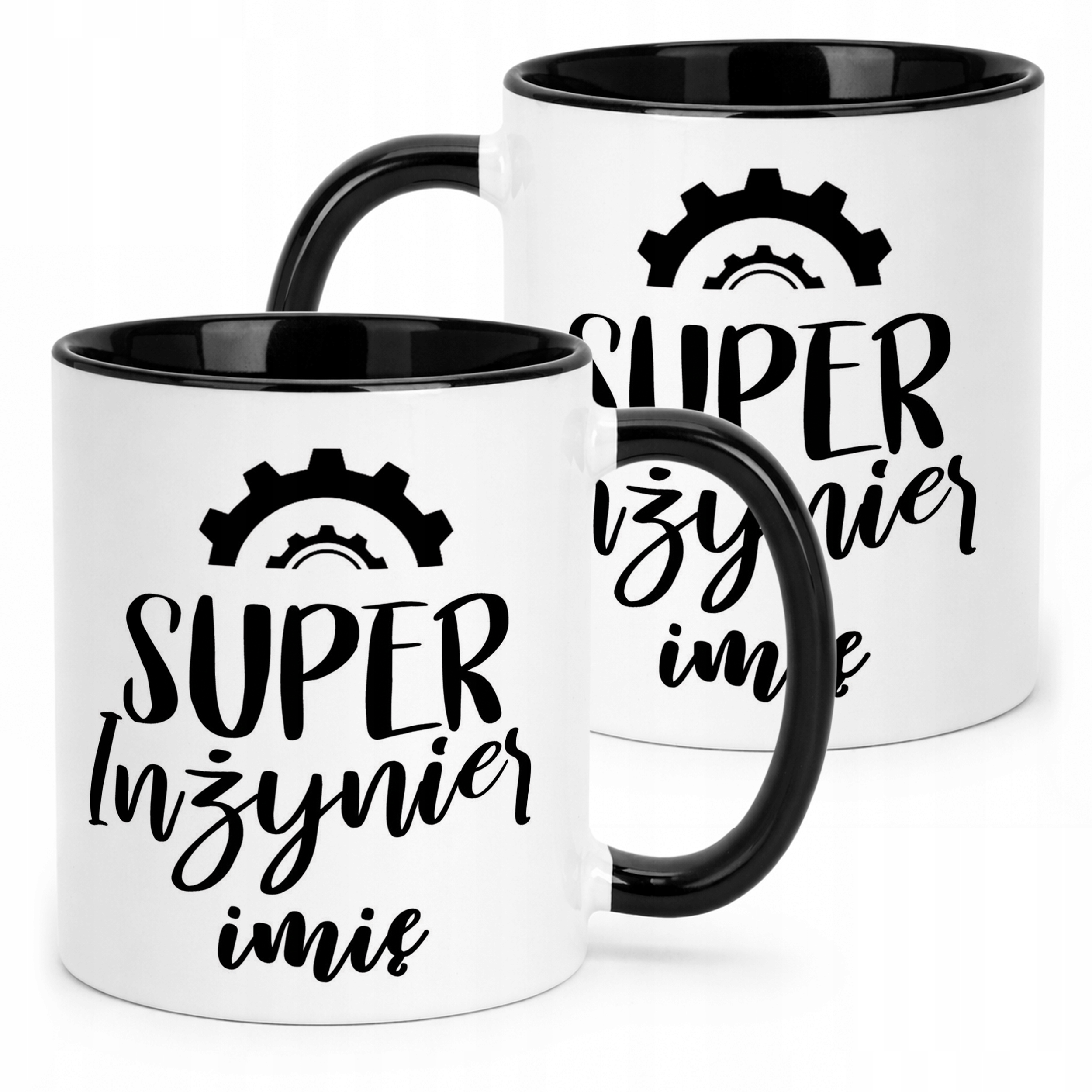 Kubek Czarny Personalizowany Super Inżynier Prezent Upominek
