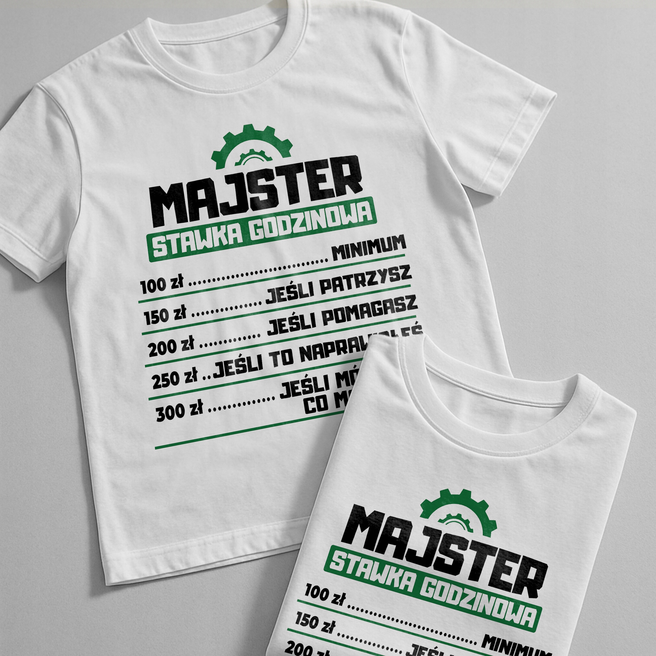 Koszulka biała męska Majster Stawka Godzinowa Prezent r. 3XL