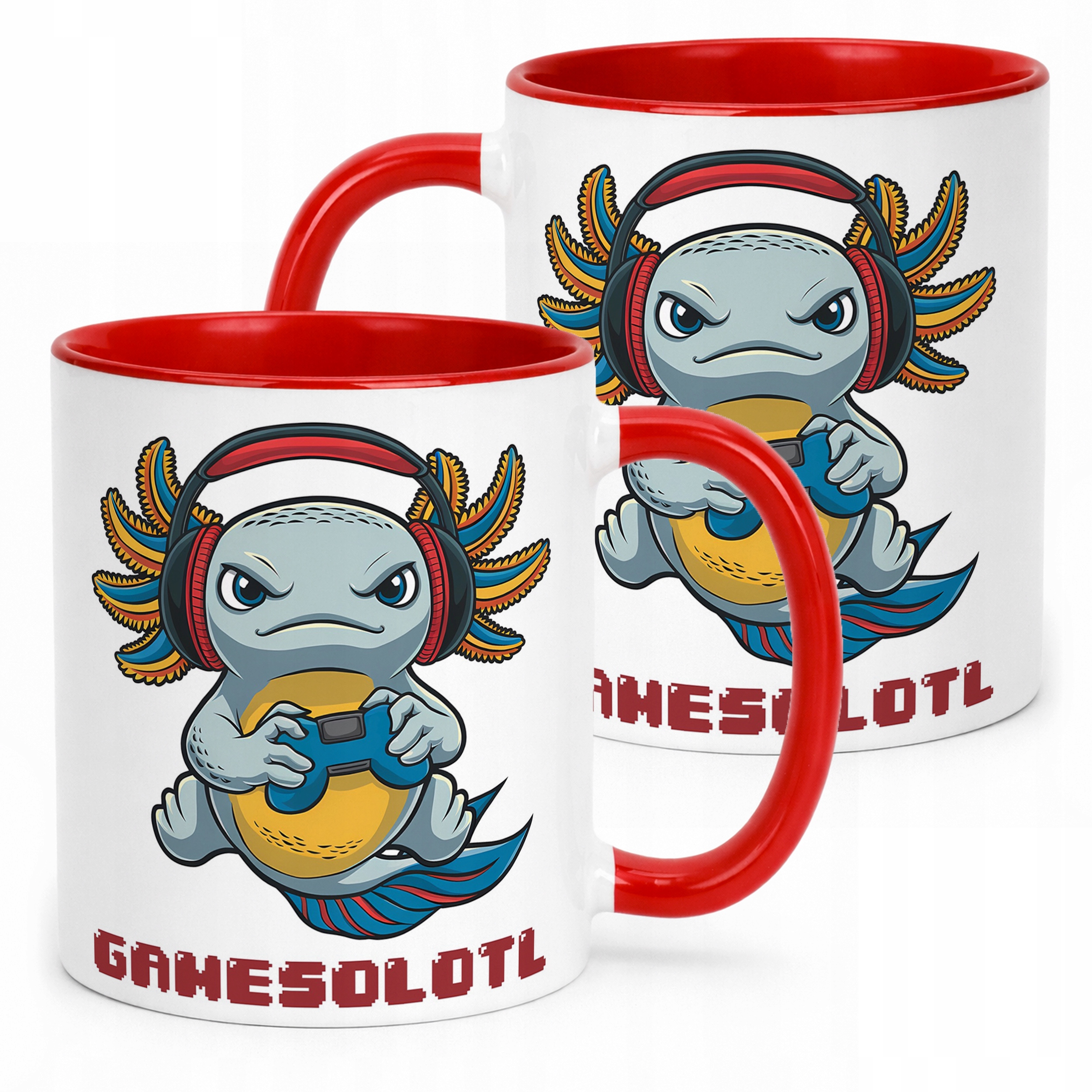 Czerwony kubek 330ml uśmiech Aksolotl Axolotl Zwierzak Viral Trend