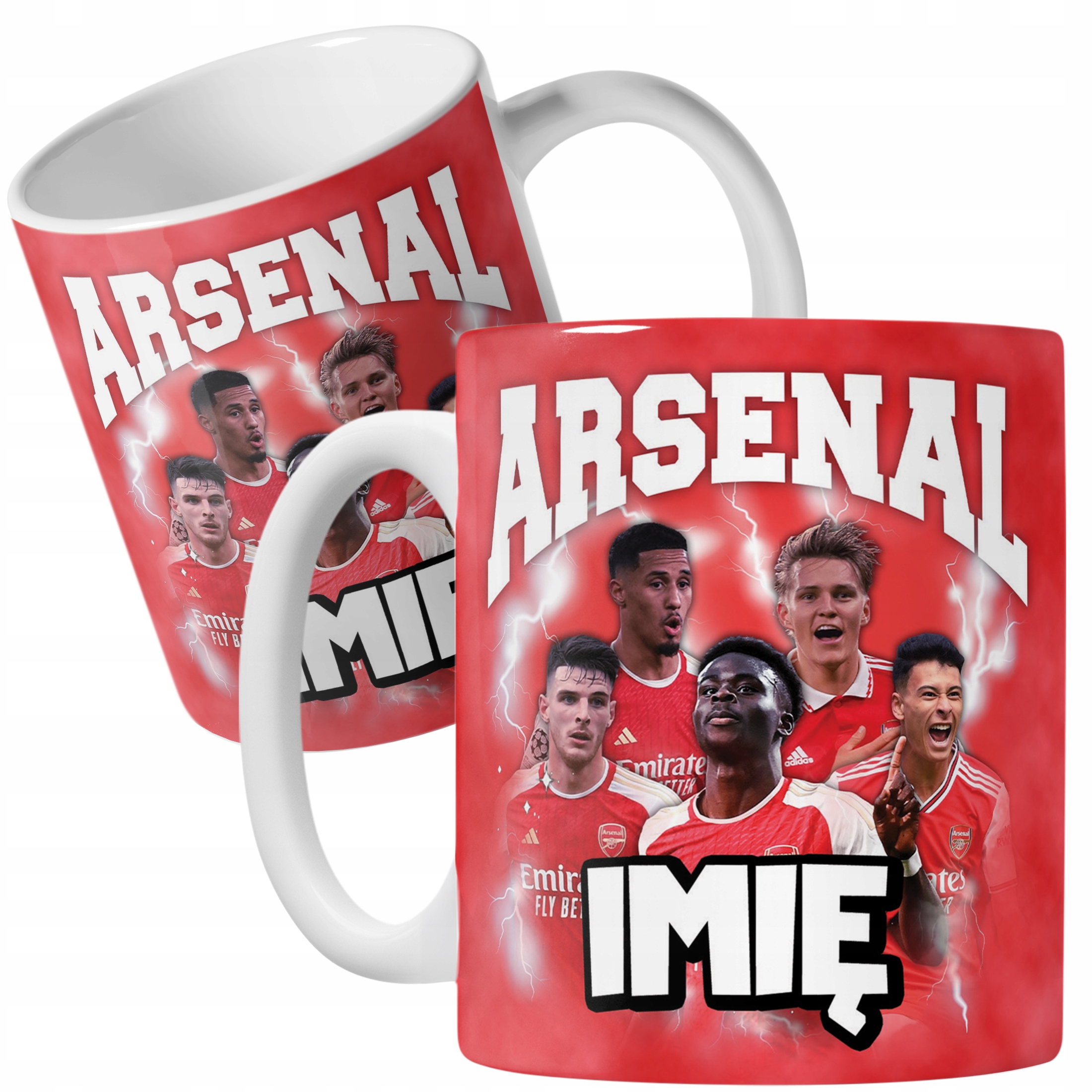 Kubek personalizowany Arsenal Saka Odegaard Ricedla kibiców