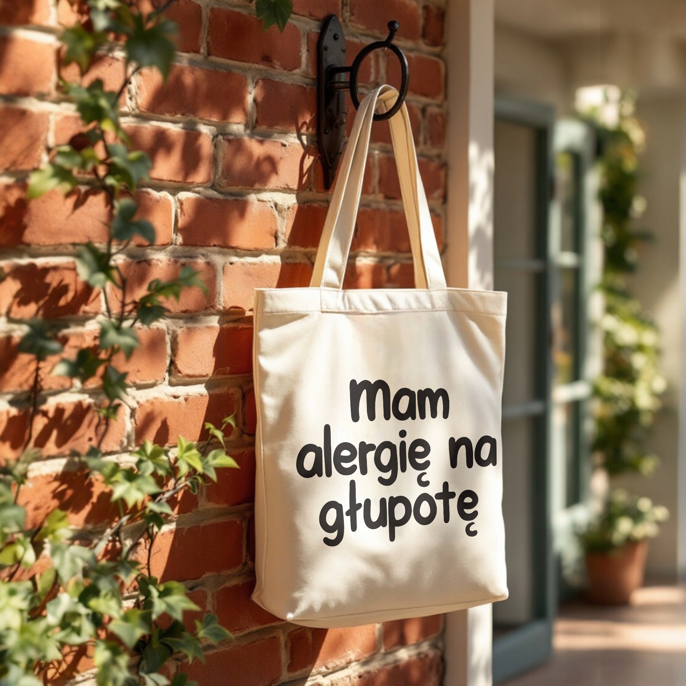 Torba bawełniana premium Mam Alergię Na Głupotę Zabawny Prezent