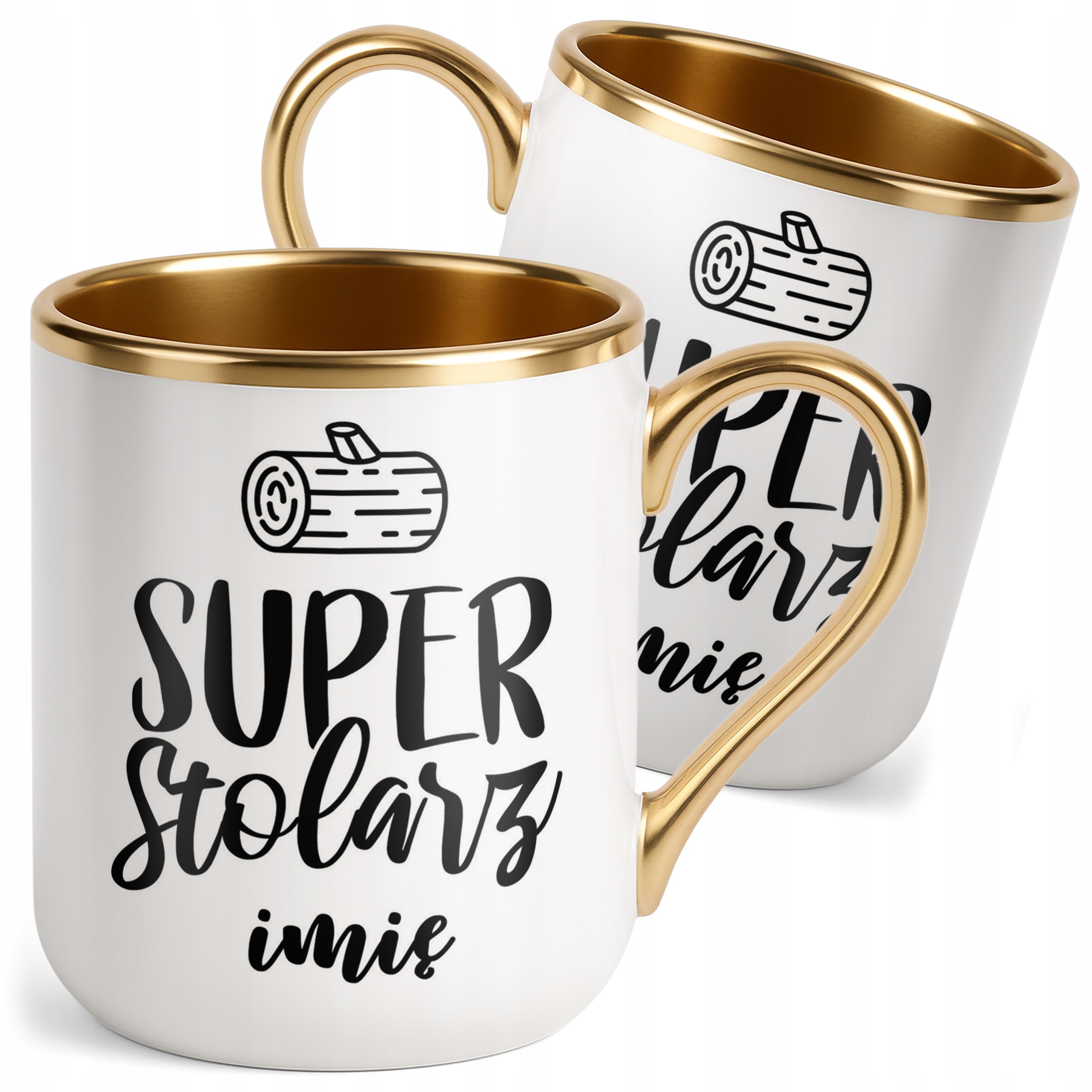 Kubek Premium Złoty Personalizowany Super Stolarz Prezent Upominek