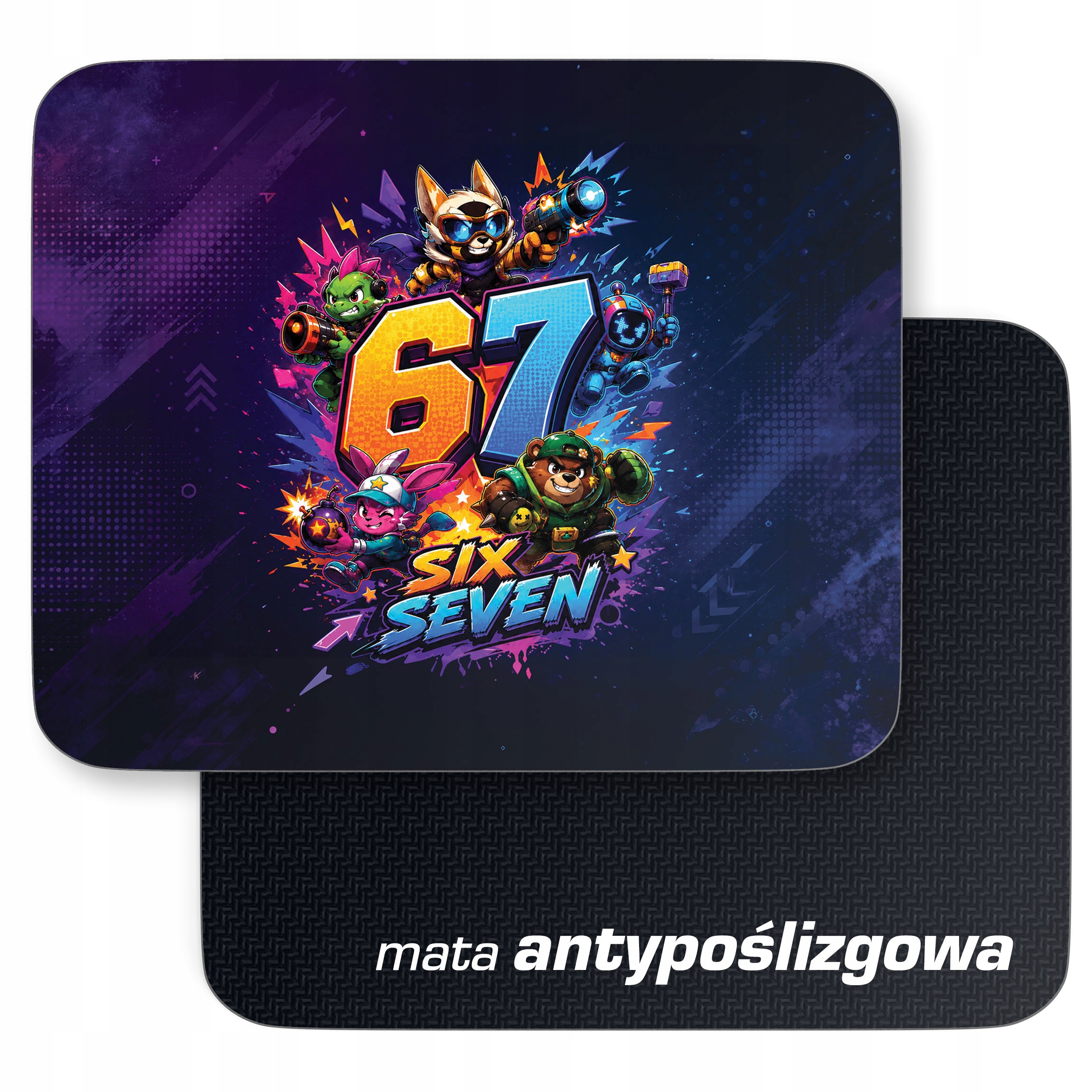 Podkładka pod mysz z nadrukiem 67 Six Seven dla graczy