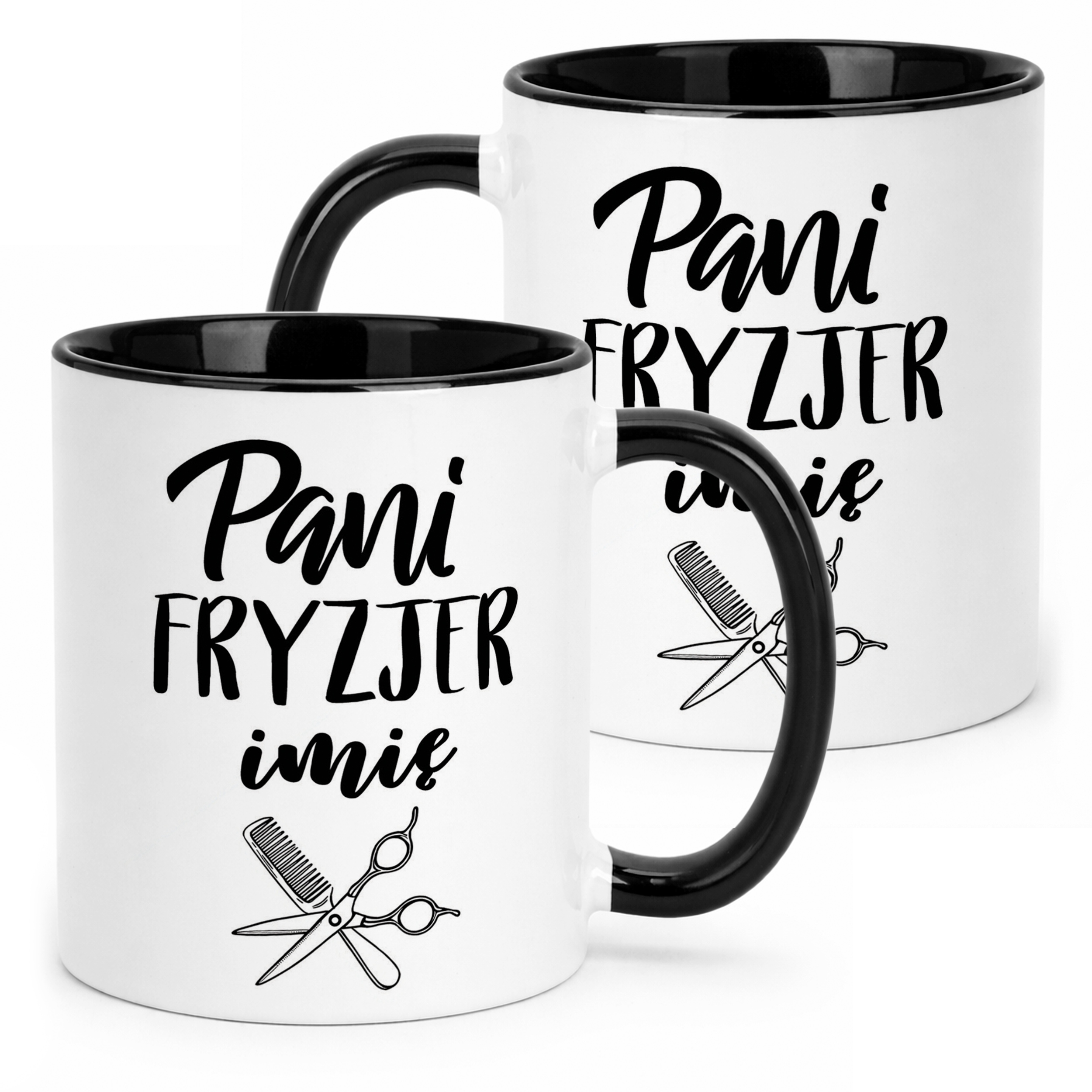 Kubek Czarny Personalizowany Pani Fryzjer Dla Fryzjerki Prezent