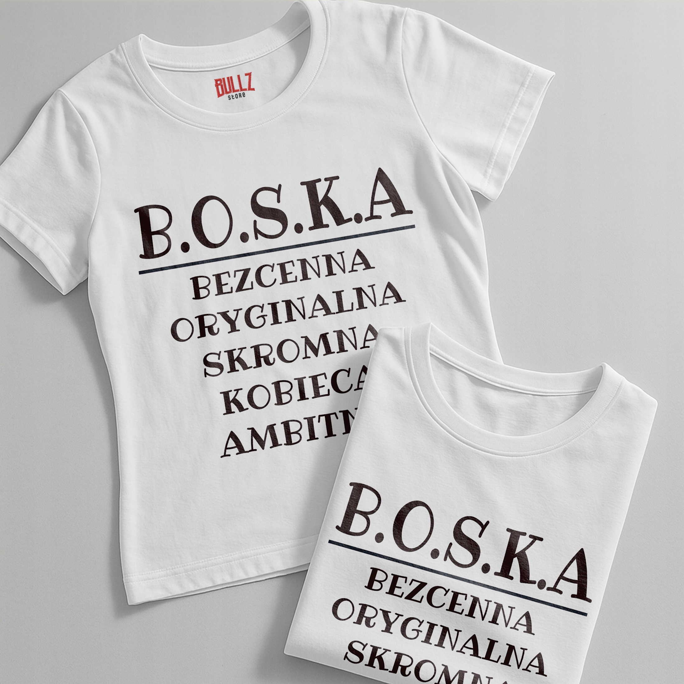 Koszulka biała damska B.O.S.K.A Zabawny Prezent r. XL