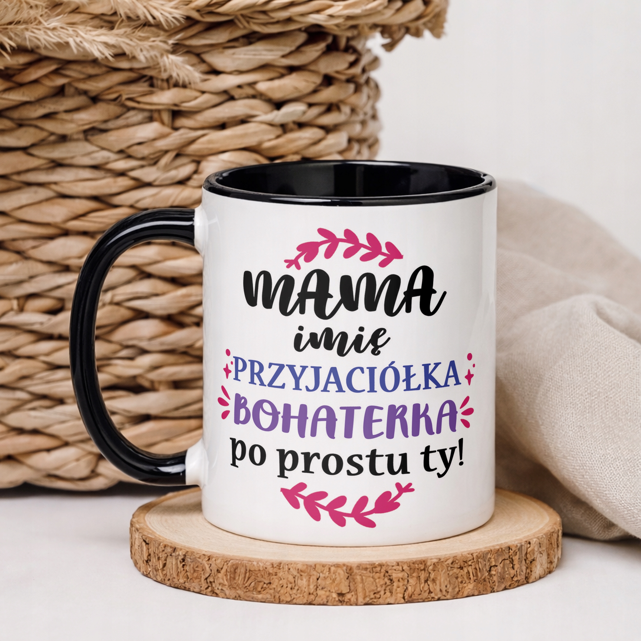 Kubek Czarny Personalizowany Dzień Matki Dla Mamy Prezent Upominek