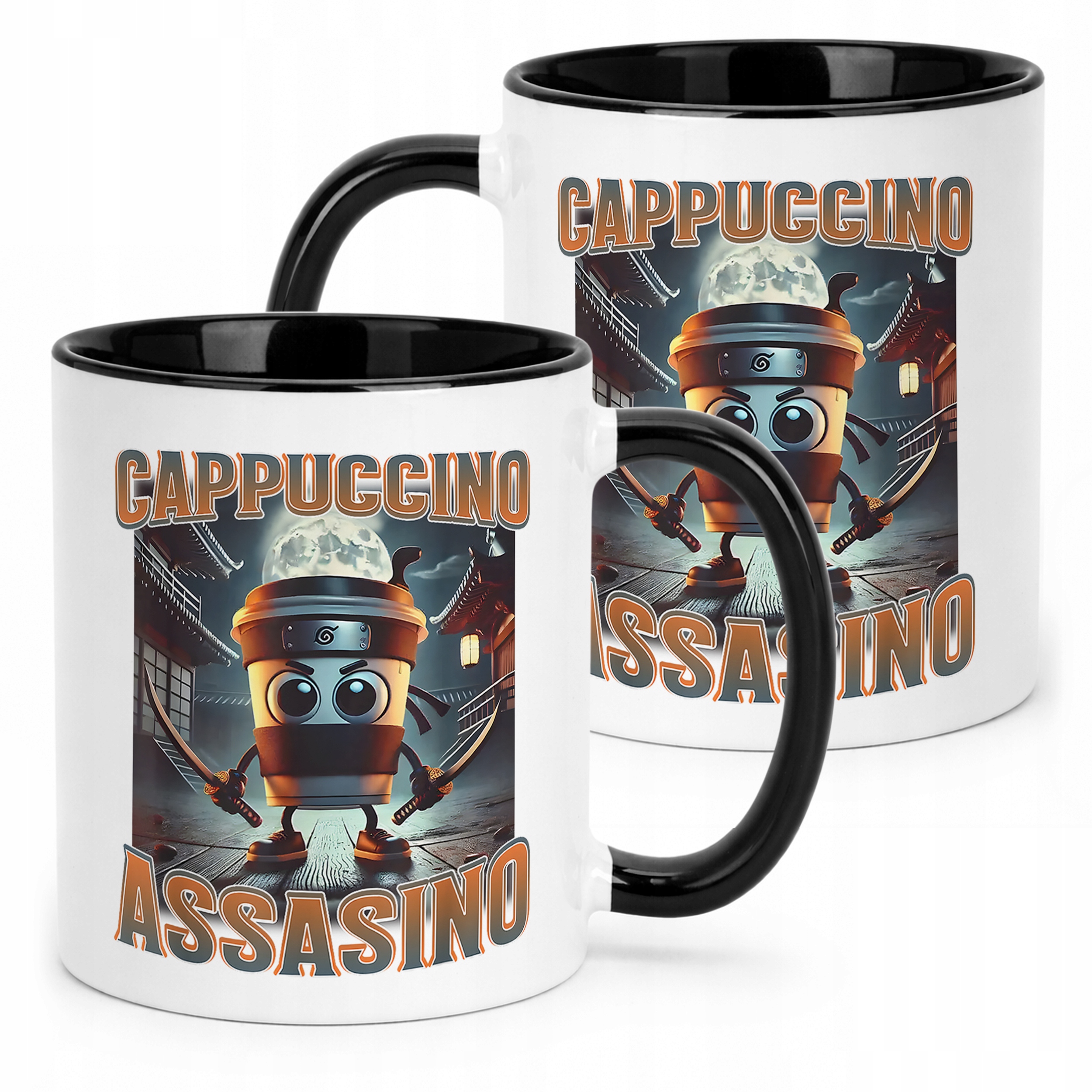 Kubek Czarny Cappuccino Assassino viral tiktok brainrot