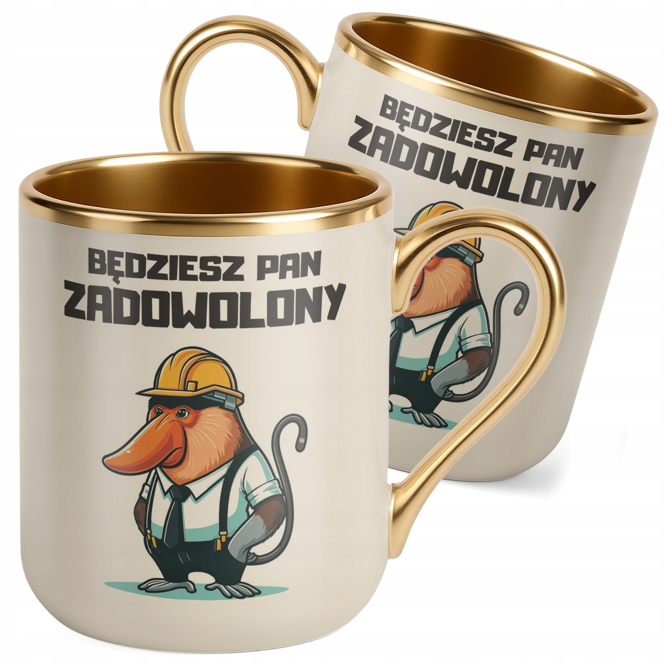 Kubek Premium Złoty Ecru Janusz Nosacz Do Pracy Zabawny Prezent