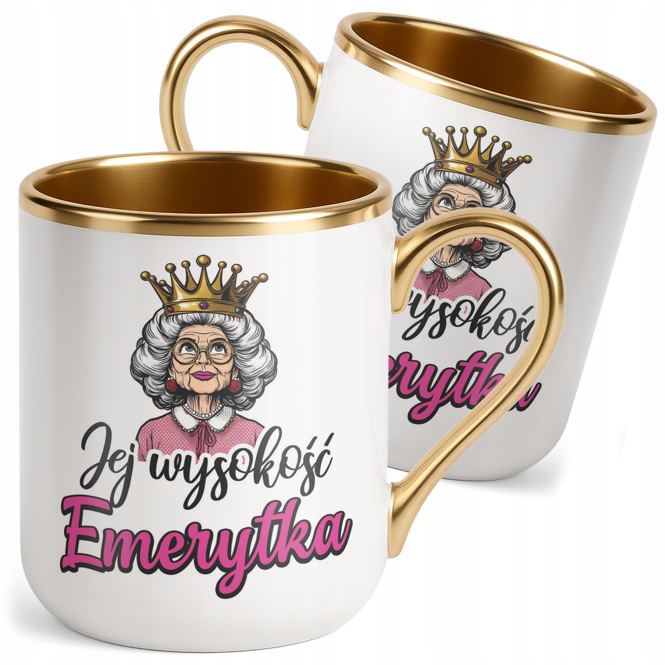 Kubek Premium Złoty Z okazji Emerytury Dla Emerytki Prezent