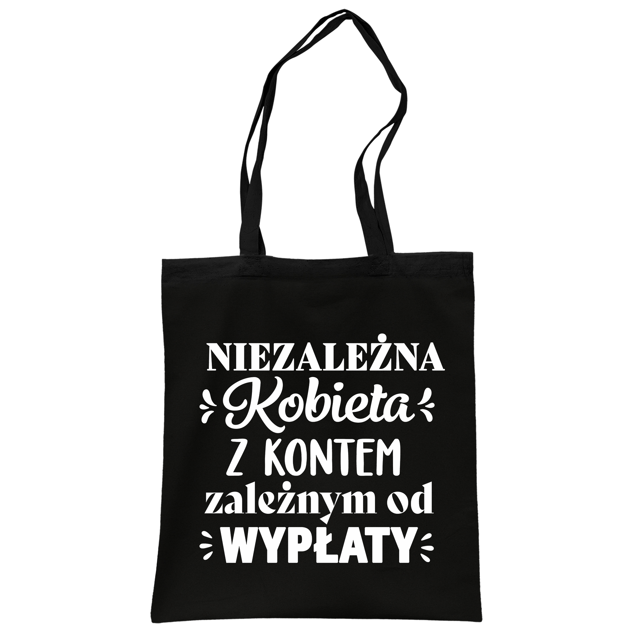 Torba bawełniana czarna na zakupy Dzień Kobiet Dla Kobiety Prezent