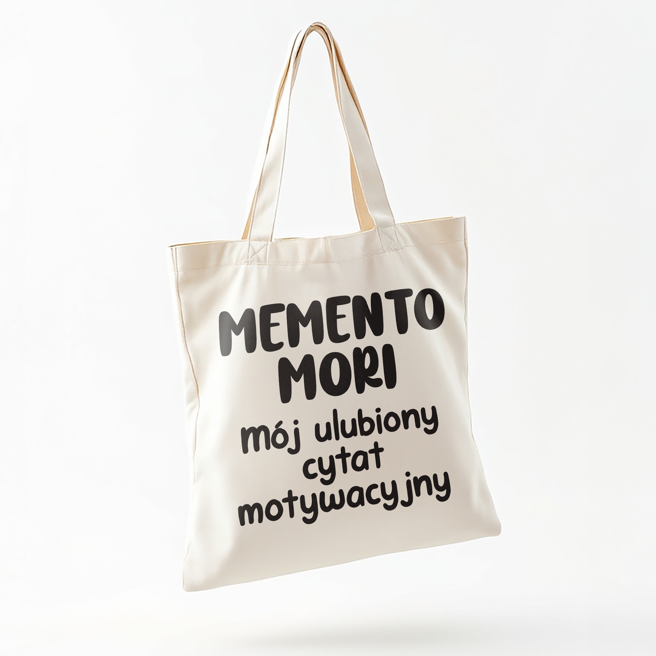 Torba bawełniana na zakupy Memento Mori Cytat Motywacyjny Prezent