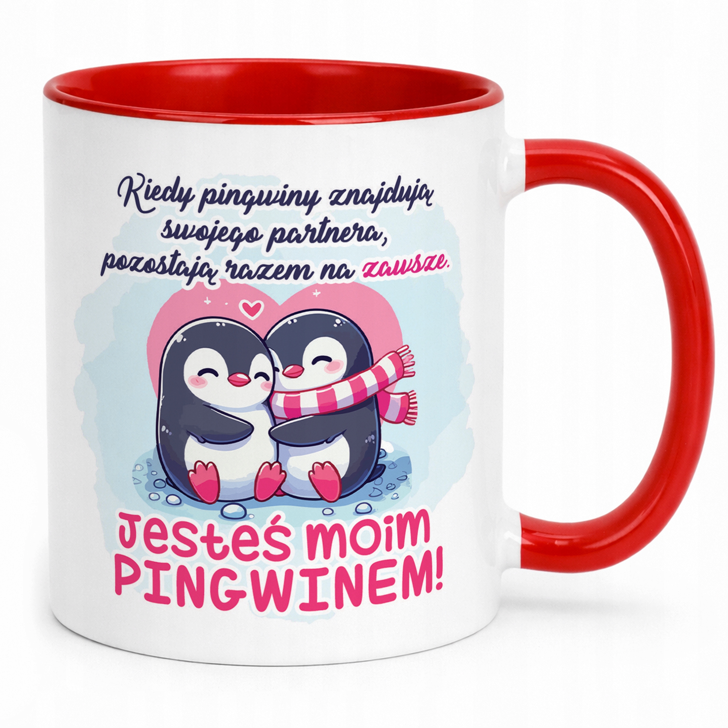 Kubek Czerwony Z Własnym Zdjęciem Serce Walentynki Prezent Upominek