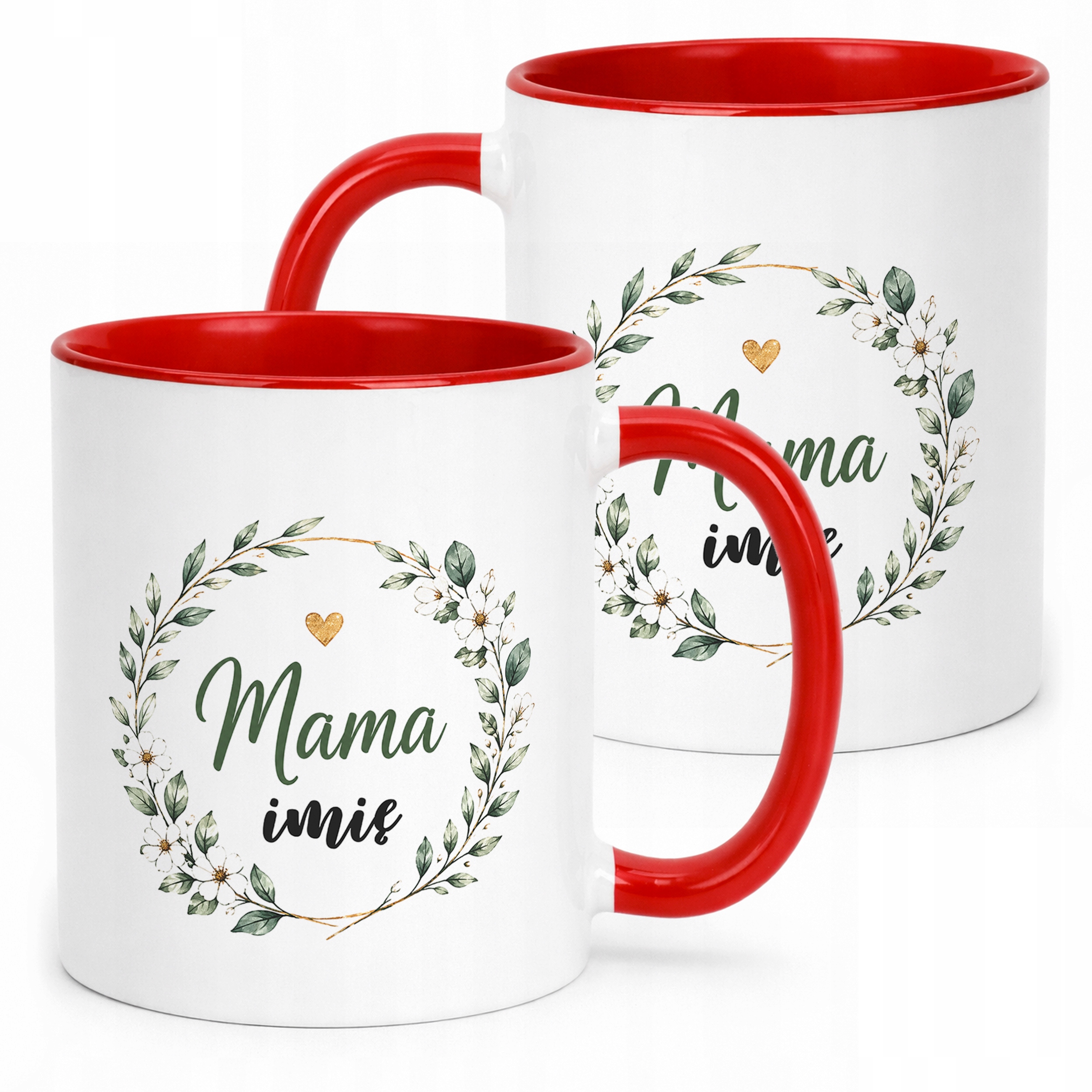 Kubek personalizowany czerwony dla mamy na Dzień Matki prezent upominek