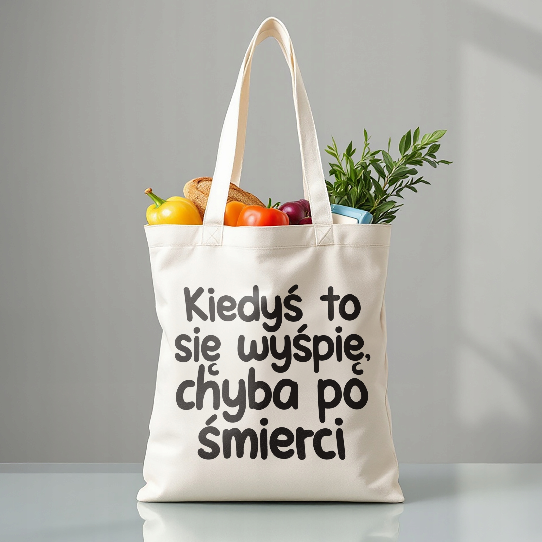 Torba bawełniana premium Kiedyś To Się Wyśpię Zabawny Prezent