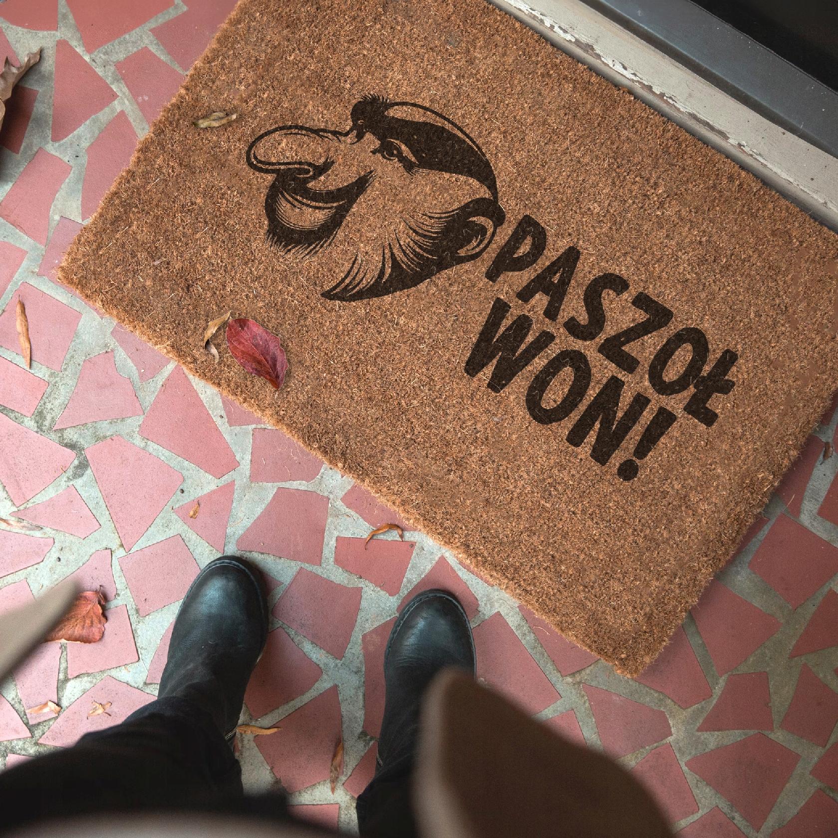Wycieraczka PASZOŁ WON nosacz Janusz pod drzwi Prezent kokosowa 60×40
