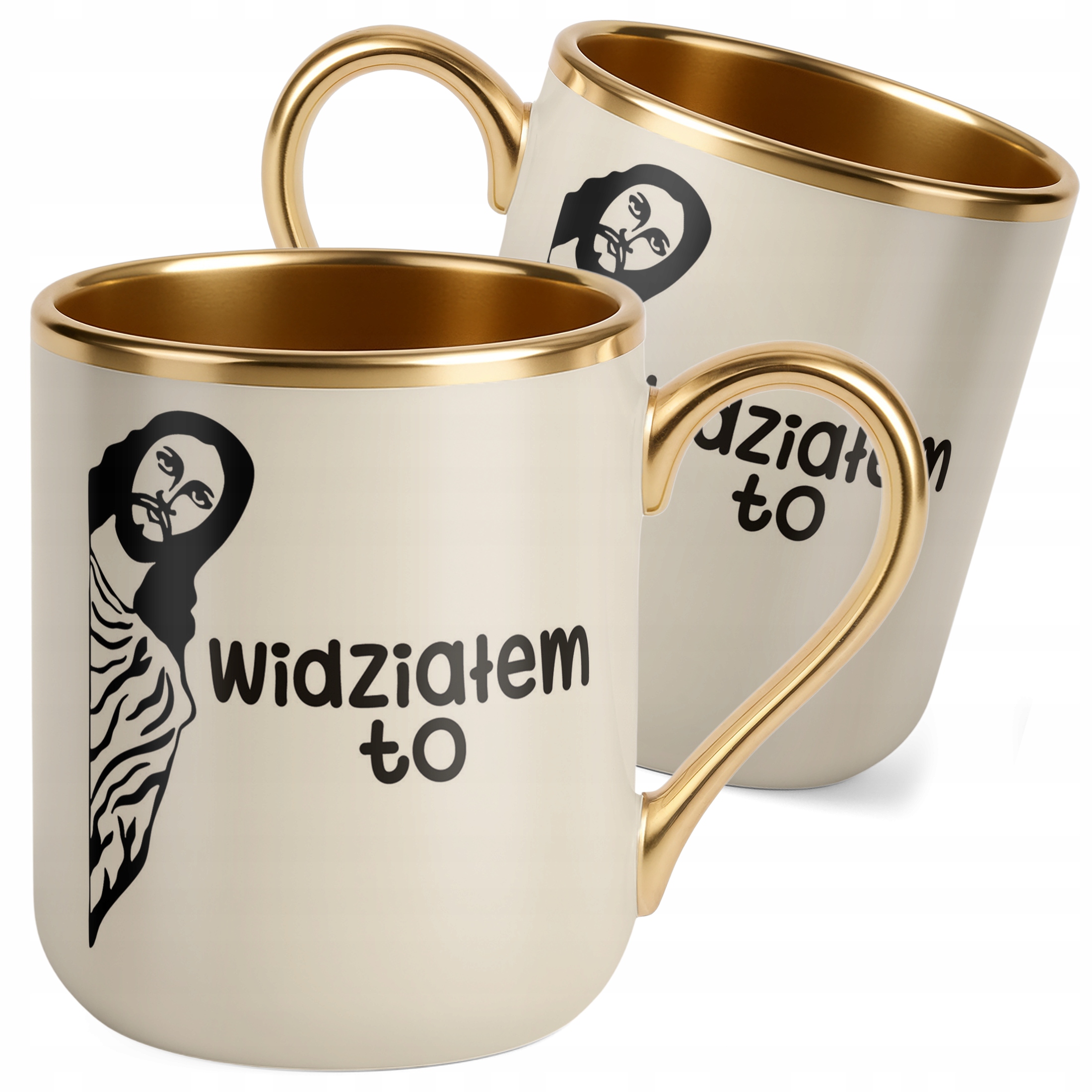 Kubek Premium Złoty Ecru Widziałem To Jezus Śmieszny Zabawny