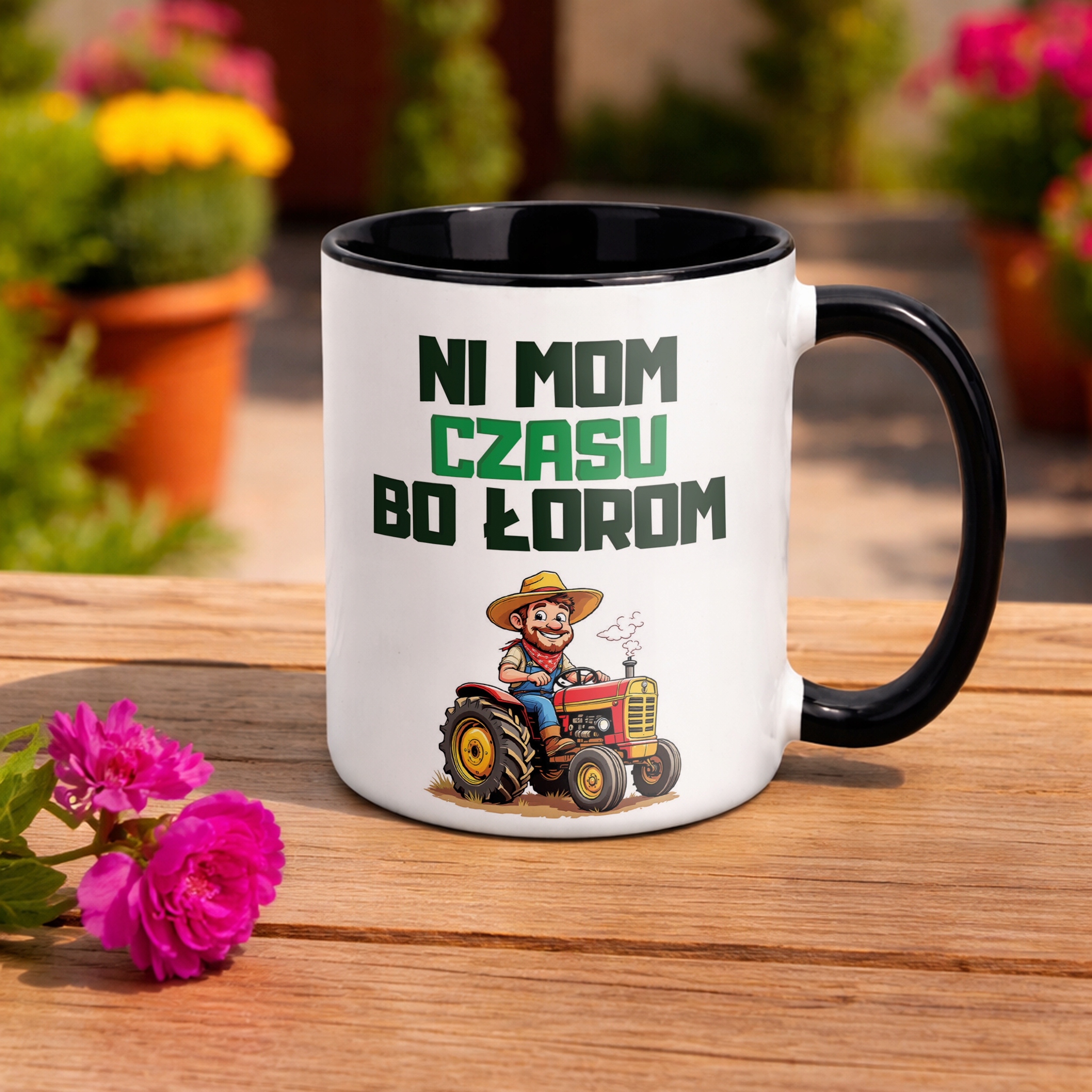 Kubek Czarny Rolnik Dla Rolnika Traktor Zabawny Prezent Upominek