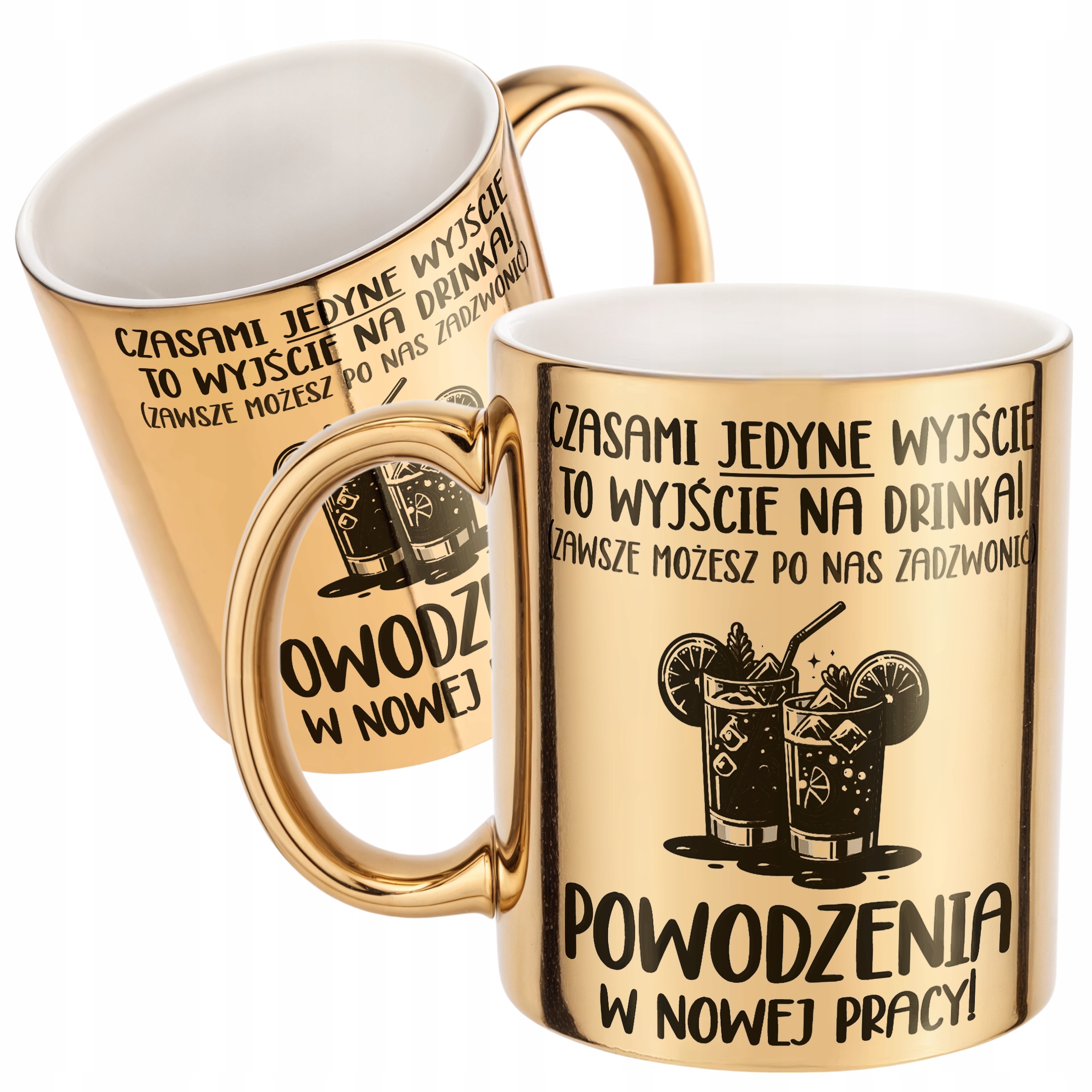 Złoty Kubek ceramiczny Pożeganie Odejście z Pracy Dla Kolegi Koleżanki