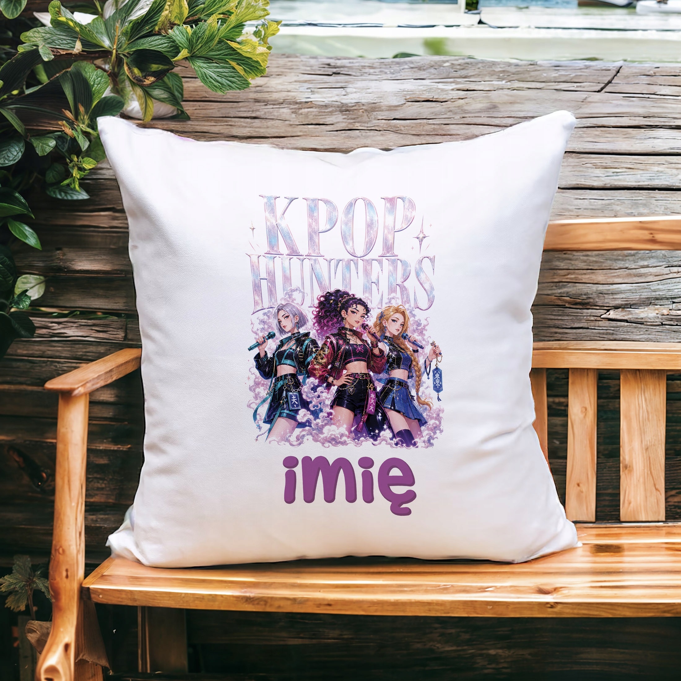 Zestaw Personalizowany Kubek Czarny Poduszka Łowczynie Kpop Prezent