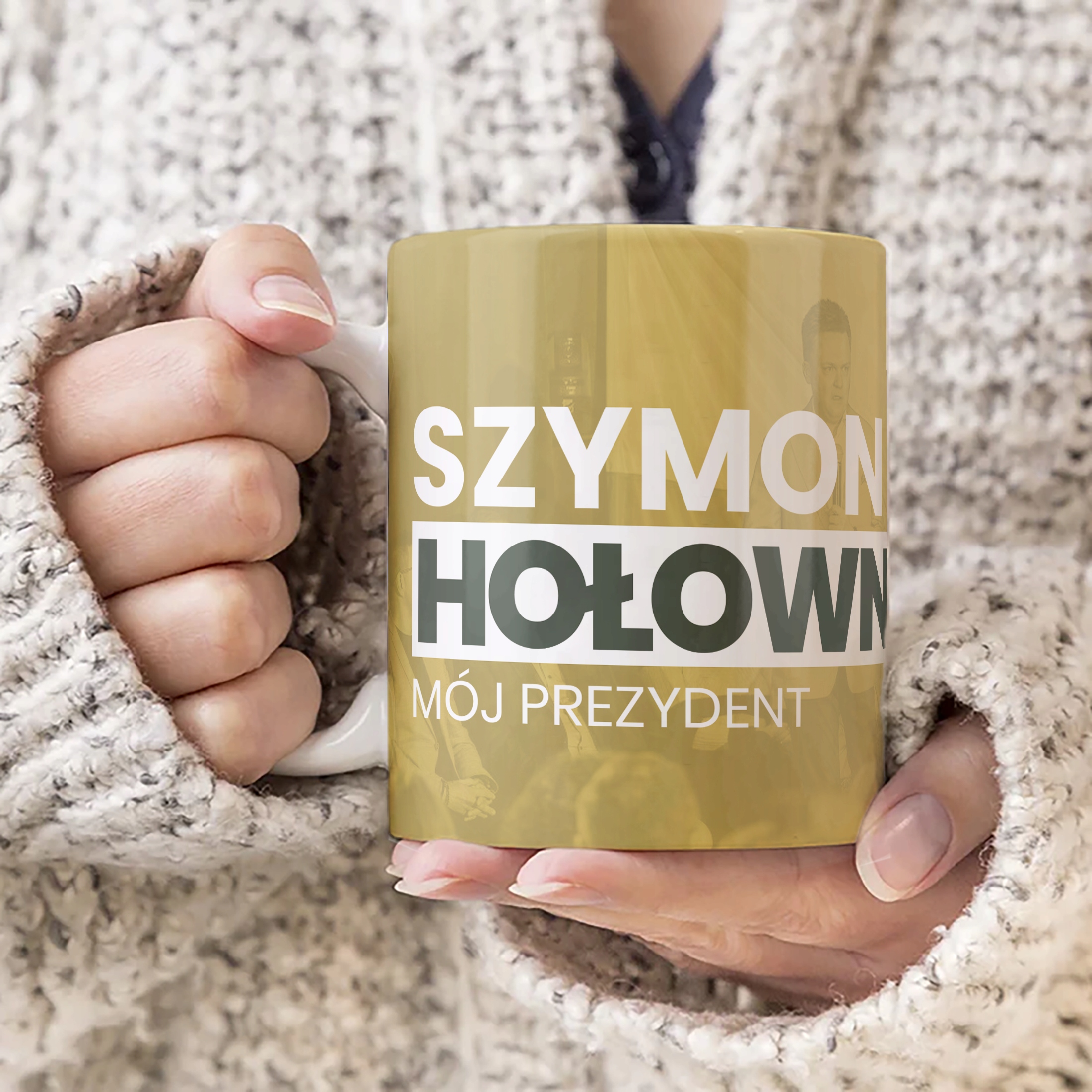 Kubek ceramiczny Szymon Hołownia Mój Prezydent #Hołownia2025 Polska 2050
