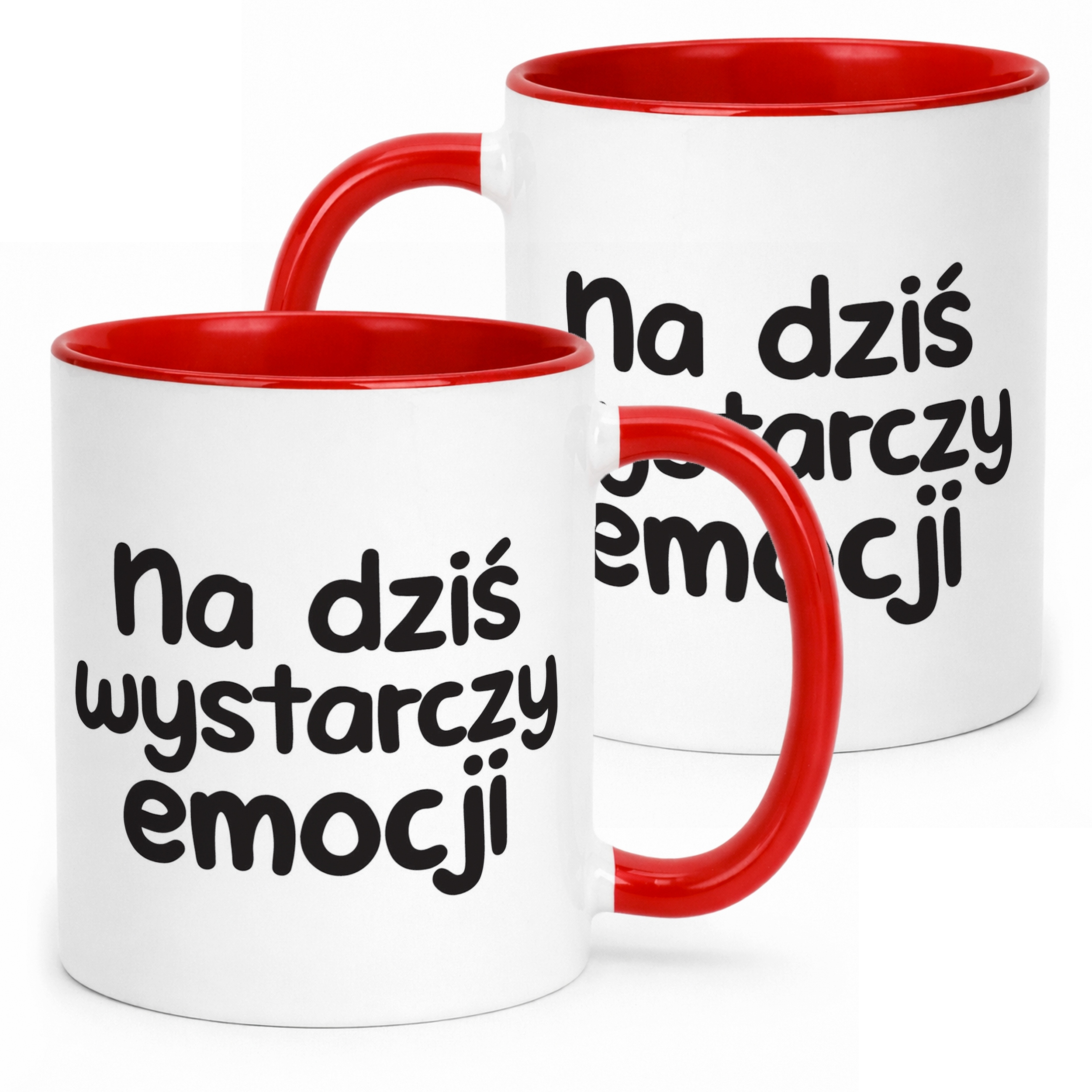 Kubek Czerwony Na Dziś Wystarczy Emocji Śmieszny Zabawny Prezent