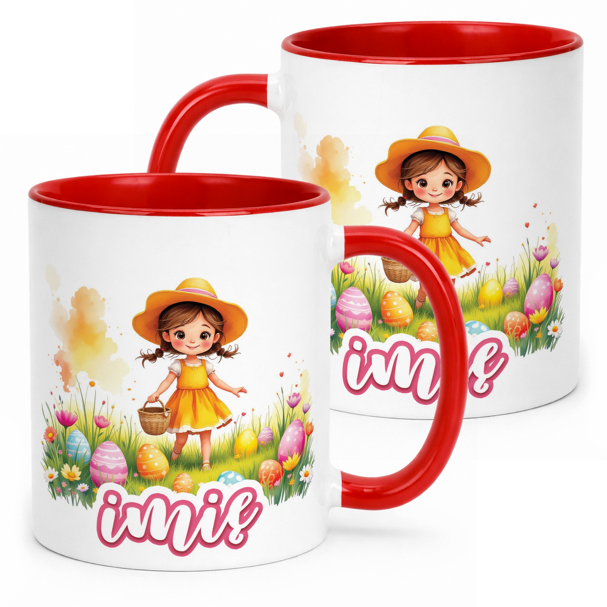 Kubek Czerwony Personalizowany Wielkanoc Prezent Pisanki Wiosna
