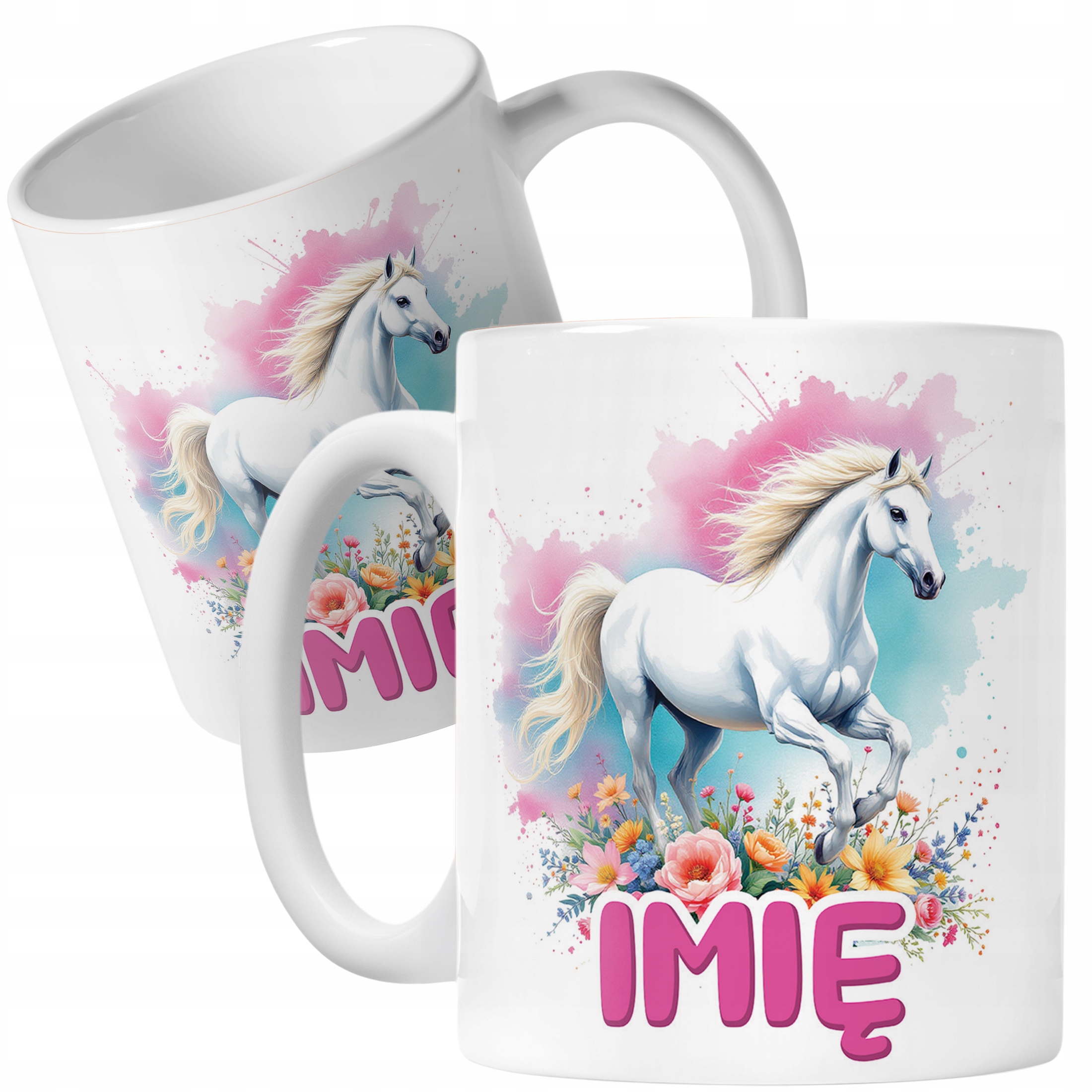 Kubek ceramiczny personalizowany Z Koniem Koń Słodki Dla Dzieci