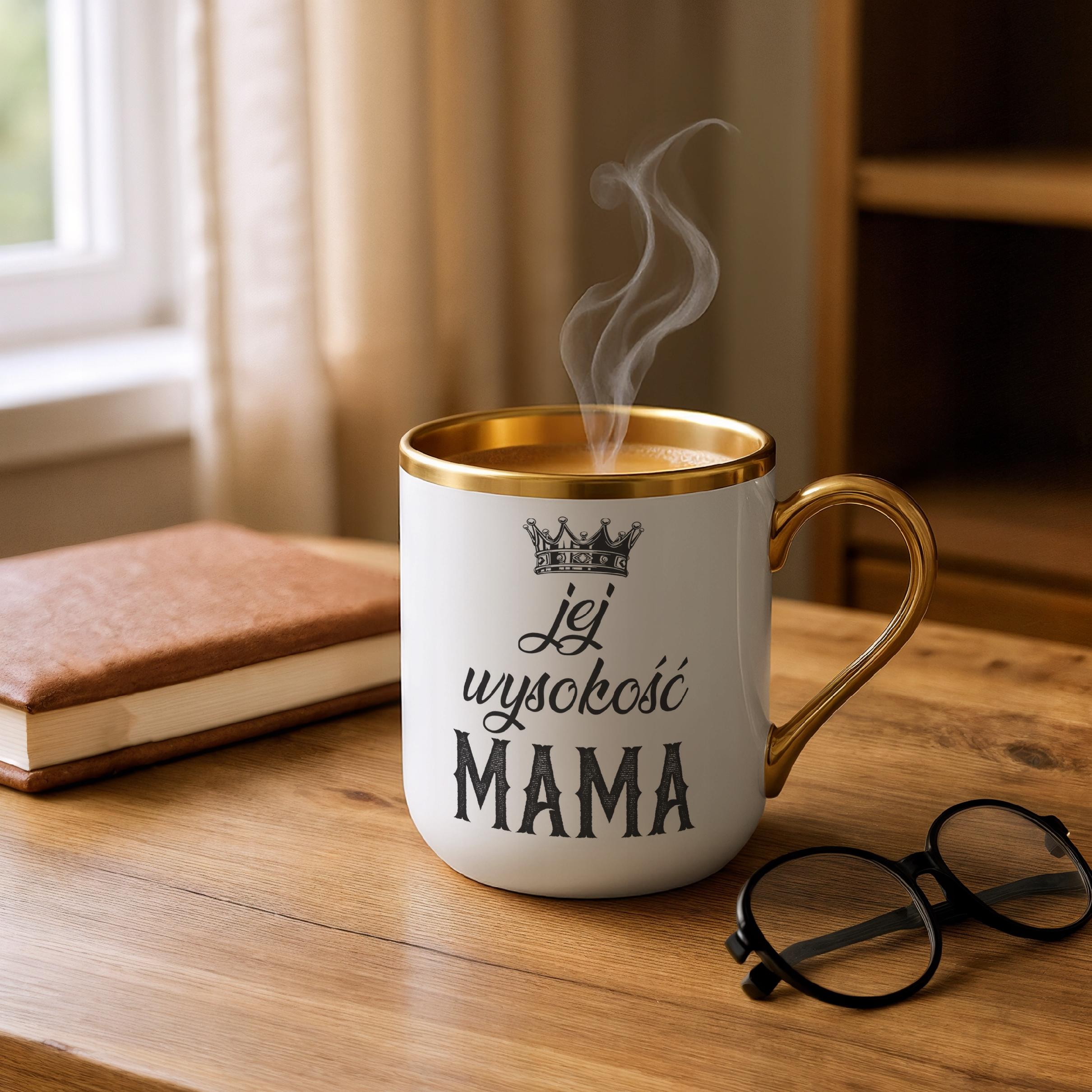 Kubek Premium Złoty Dzień Matki Dla Mamy Prezent Jej Wyskość Mama