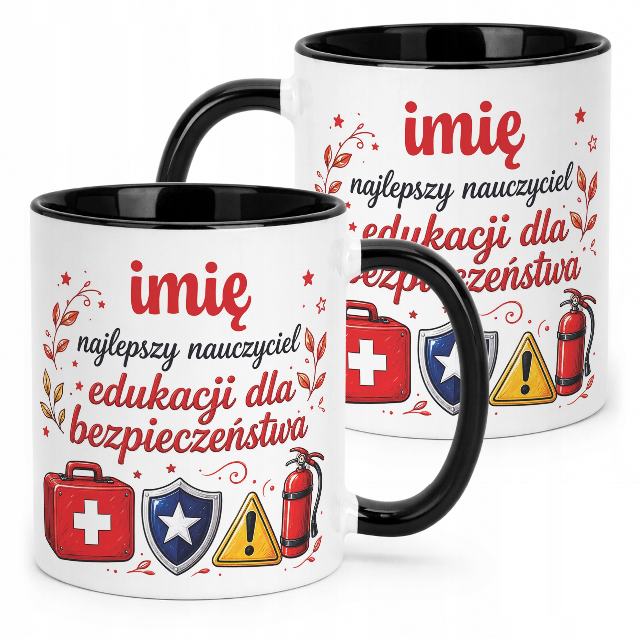 Kubek Czarny z Imieniem Dzień Nauczyciela EDB Prezent