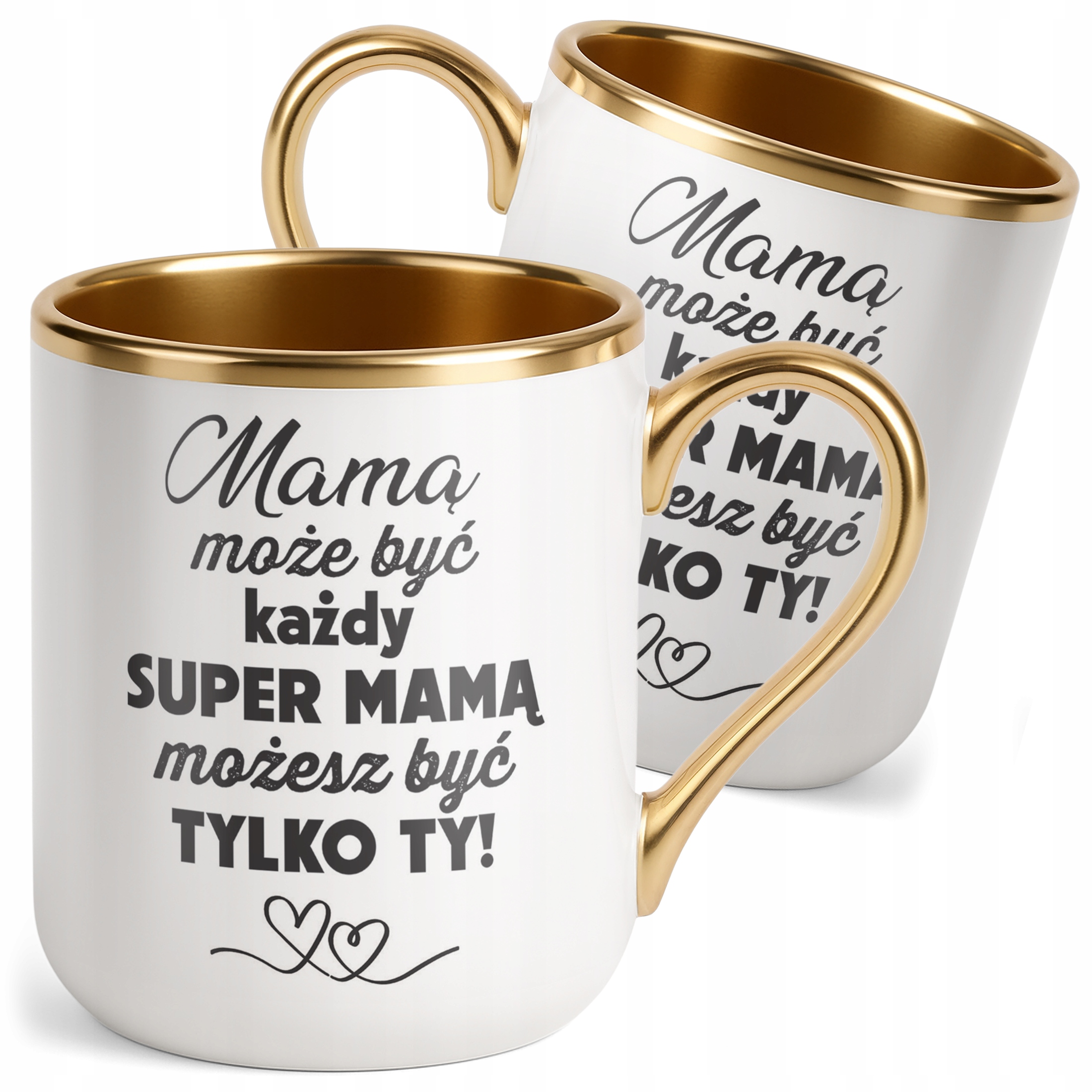 Kubek Premium Złoty Dzień Matki Dla Mamy Prezent Super Mama