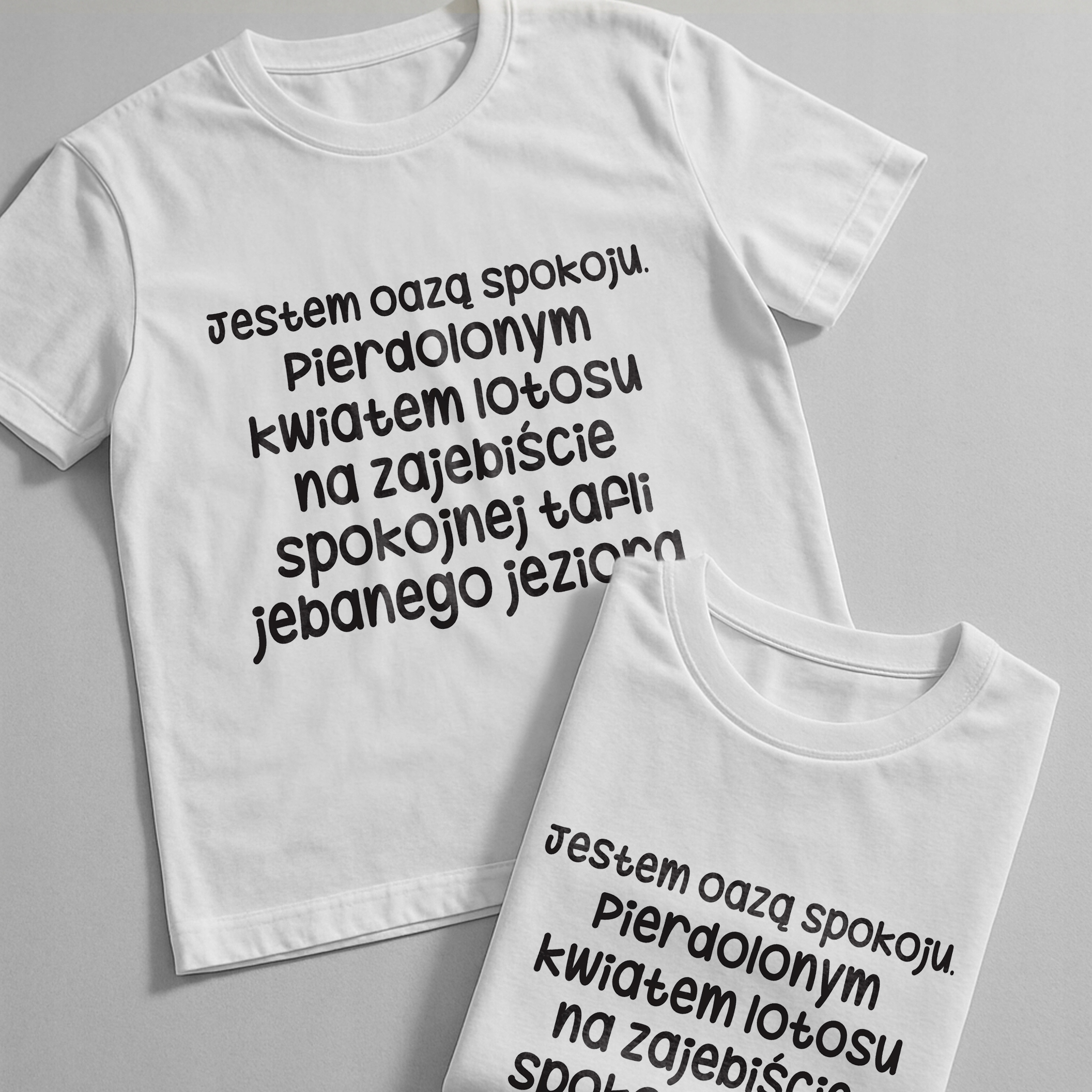 Koszulka biała męska Jestem Oazą Spokoju Zabawny Prezent r. 3XL
