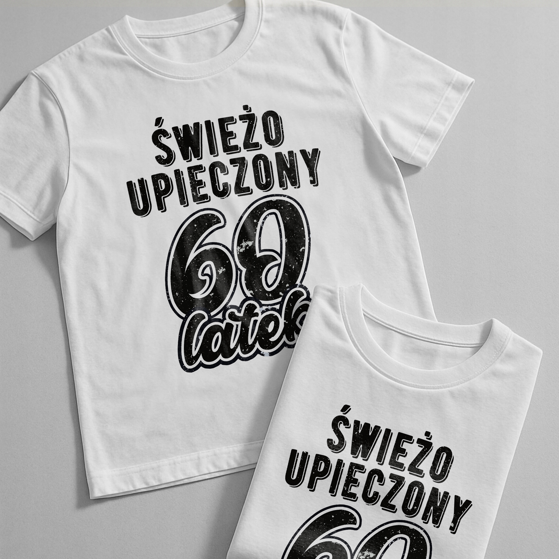 Koszulka biała męska Świeżo Upieczony 60 Urodziny Prezent
