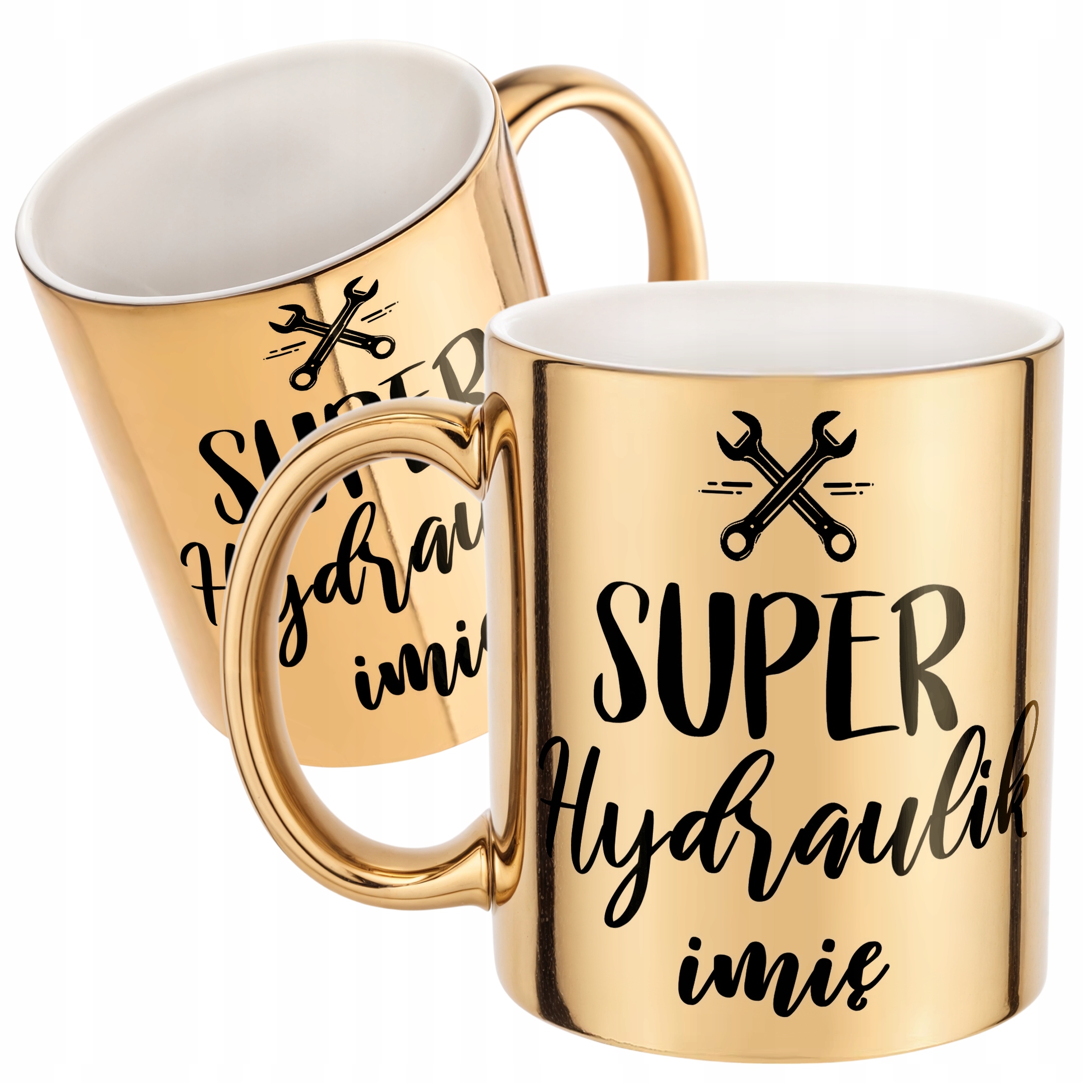Złoty Kubek Personalizowany Super Hydraulik Prezent Upominek
