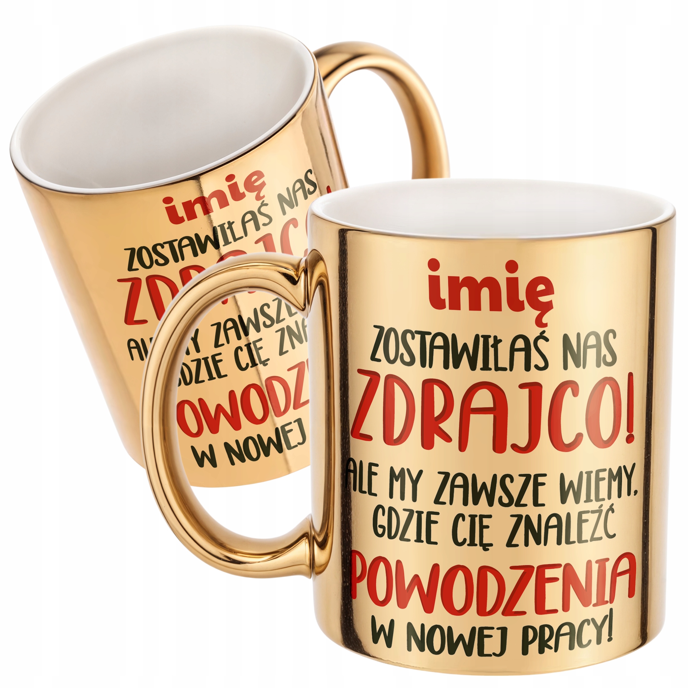 Złoty Kubek ceramiczny Personalizowany Odejście z Pracy Dla Koleżanki