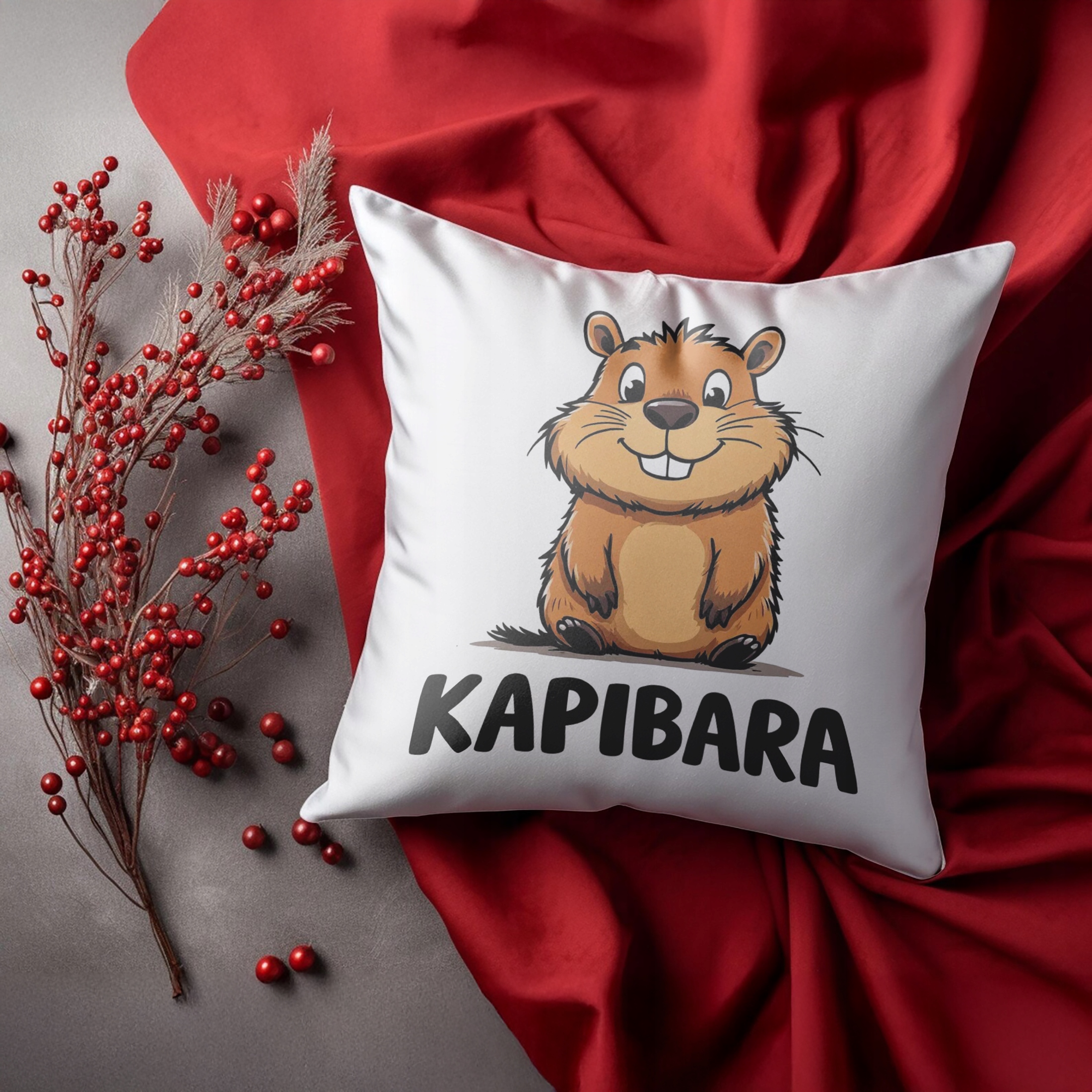 Poduszka 38x38cm Kapibara Capybara Zwierzak Dla Dzieci Prezent