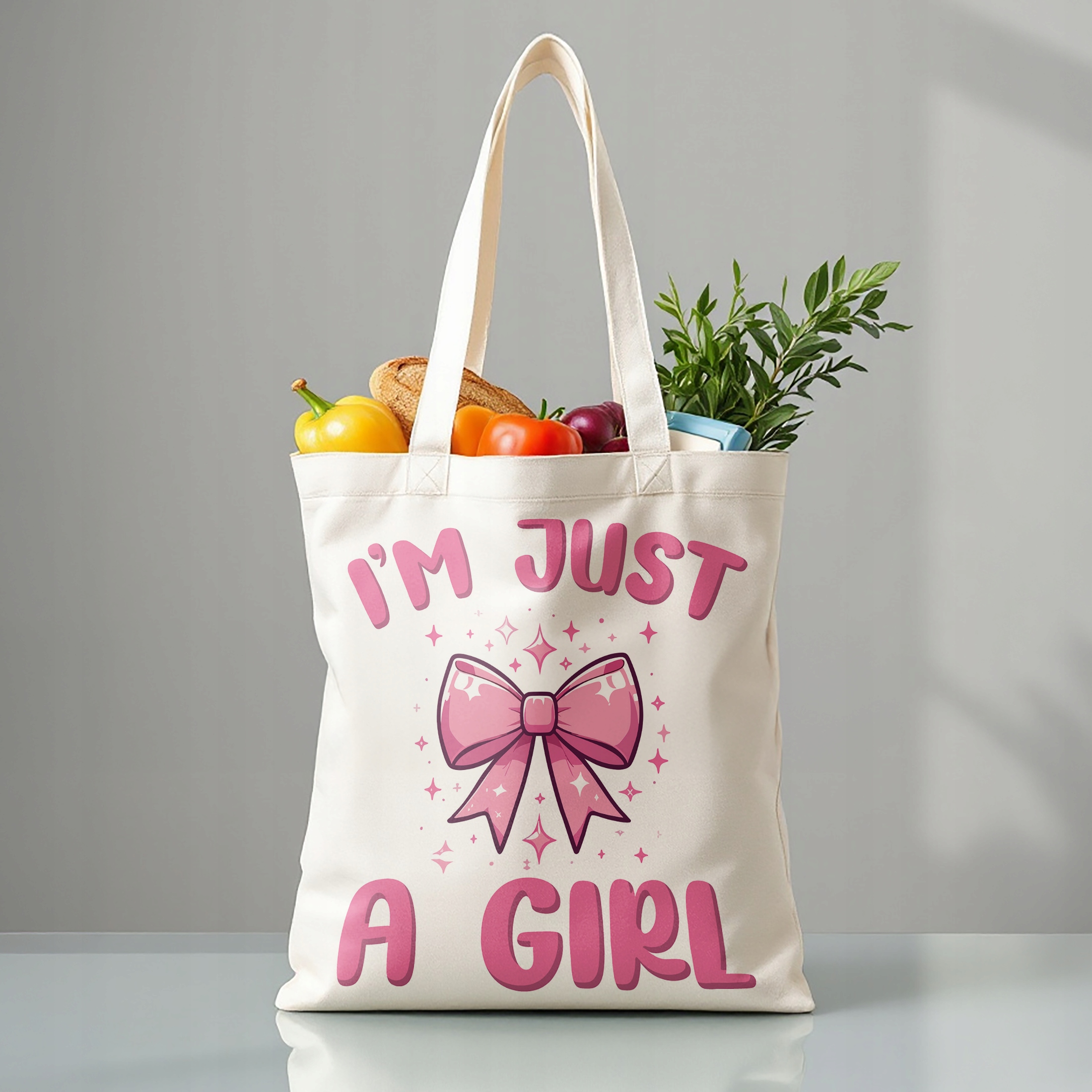 Torba bawełniana premium I’m Just A Girl Mem Zabawny Prezent