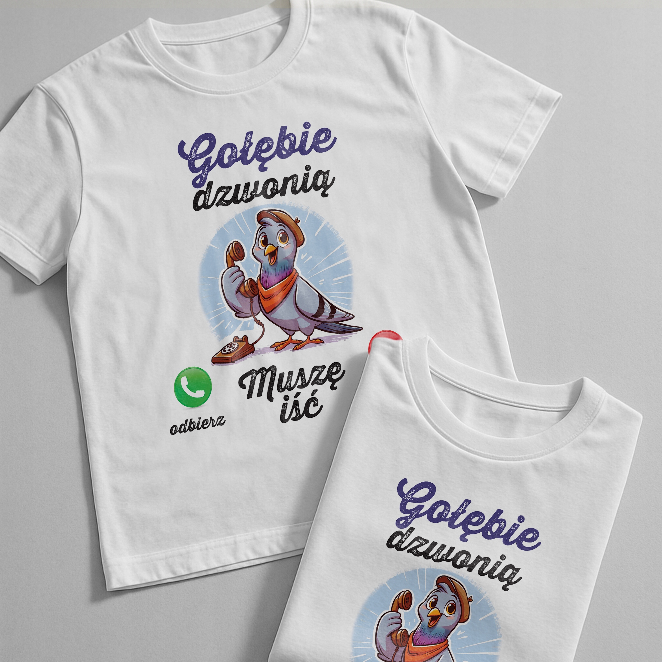 Koszulka biała męska Gołębie Dzwonią Gołębiarz Prezent r. 3XL