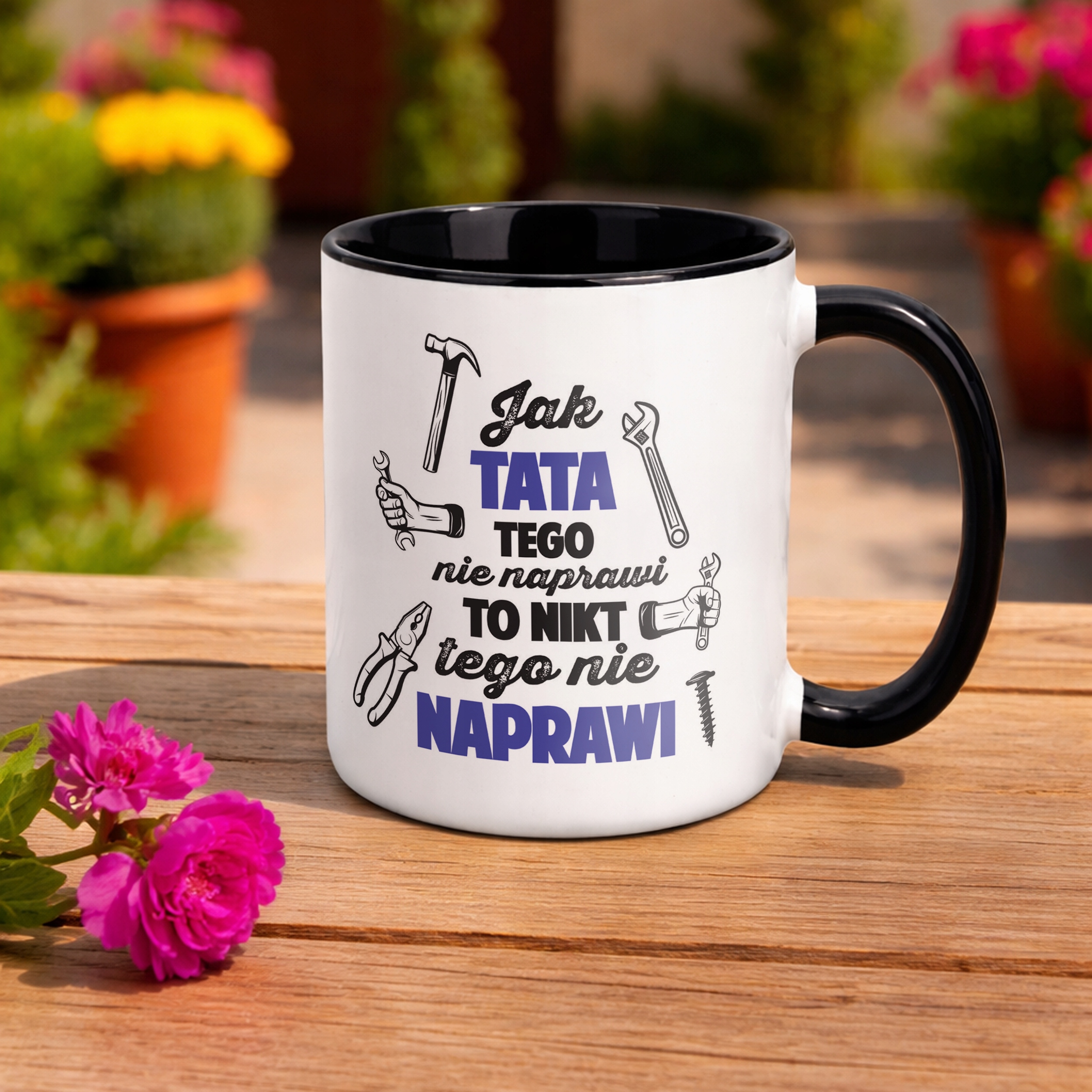 Kubek Czarny Dzień Ojca Dla Taty Jak Tata Tego Nie Naprawi