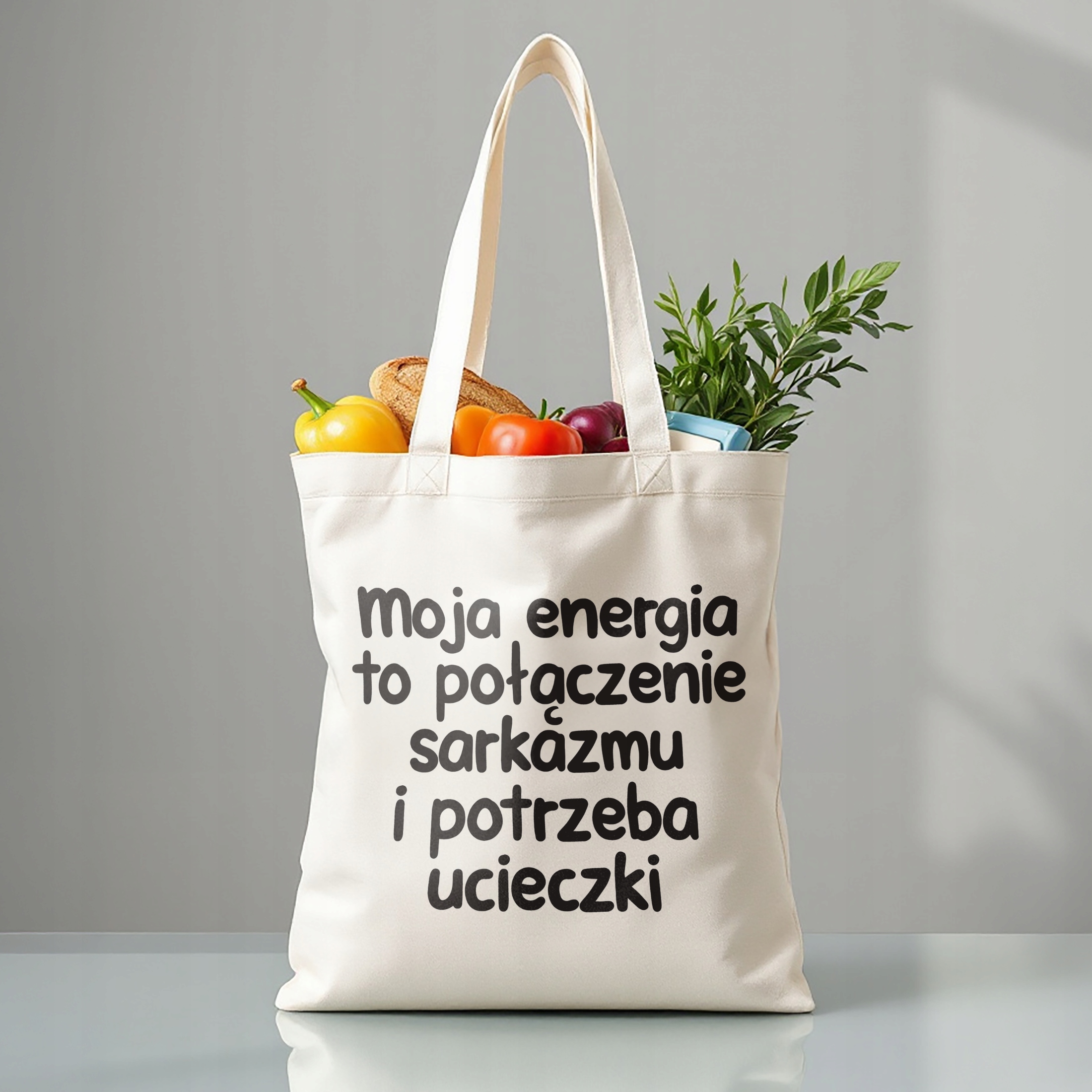 Torba bawełniana premium Moja Energia To Połączenie Zabawny Prezent